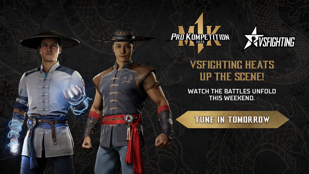 Mortal Kombat 1 Pro Kompetition is back again this weekend at VSFighting! 💥
 
Catch the action live on <a href="/Twitch/">Twitch</a> at the following channels:
 
📅 Saturday 16 August 📅
🔹 Pools – 11AM-3PM BST on twitch.tv/trongang
🔹 Top 8 - 6PM-8.30PM BST on twitch.tv/electronicdojo