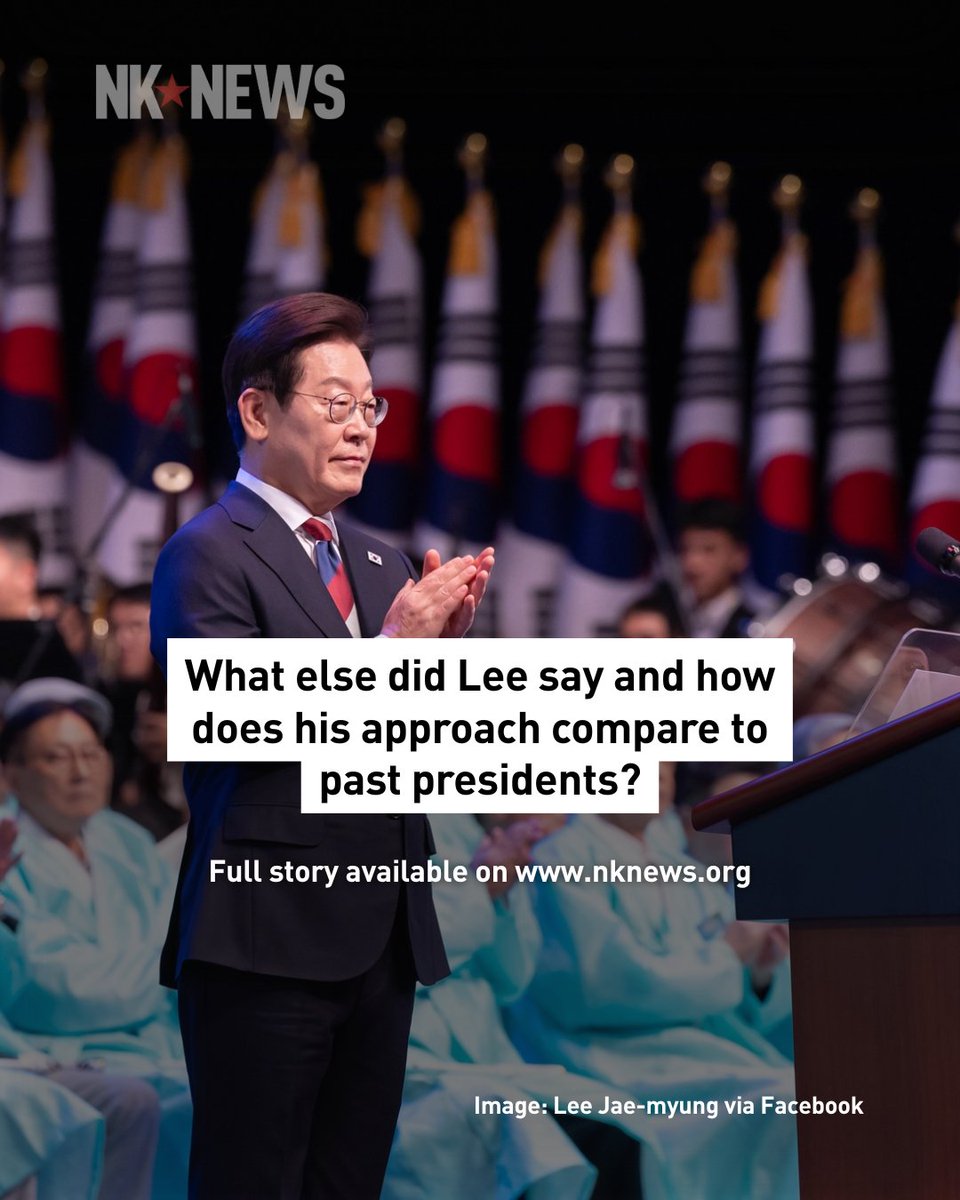 NK NEWS (@nknewsorg) on Twitter photo ROK President Lee Jae-myung said he “respects” North Korea’s current system and will not seek "unification by absorption," pledging to restore a suspended inter-Korean military pact in his Liberation Day address.
<a href="/jeongminnkim/">Jeongmin Kim</a> & <a href="/joonhawrites/">Joon Ha Park</a>: nknews.org/2025/08/rok-le… ROK President Lee Jae-myung said he “respects” North Korea’s current system and will not seek "unification by absorption," pledging to restore a suspended inter-Korean military pact in his Liberation Day address.
<a href="/jeongminnkim/">Jeongmin Kim</a> & <a href="/joonhawrites/">Joon Ha Park</a>: nknews.org/2025/08/rok-le…