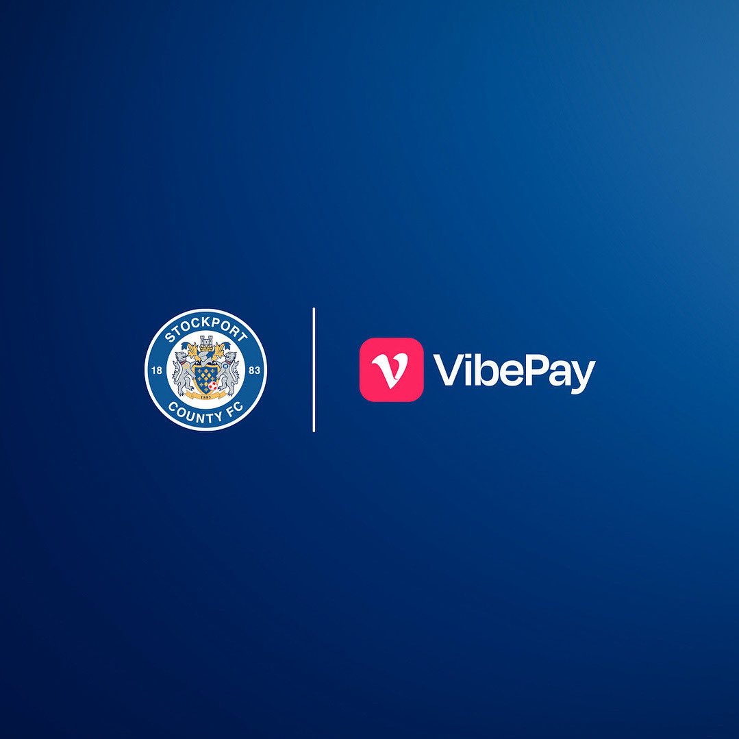VibePay (@vibepay) on Twitter photo VibePay are delighted to announce a new season-long partnership with <a href="/StockportCounty/">Stockport County</a> 🤝💙
We’re thrilled to be joining forces with a club that aligns with our vision of strengthening communities through innovation, both on and off the pitch. See you at Edgeley Park! VibePay are delighted to announce a new season-long partnership with <a href="/StockportCounty/">Stockport County</a> 🤝💙
We’re thrilled to be joining forces with a club that aligns with our vision of strengthening communities through innovation, both on and off the pitch. See you at Edgeley Park!