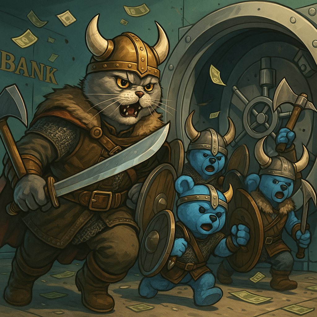 When our community moves, we move like Vikings.
⚔️ We raid X.
⚔️ We raid charts.
⚔️ We storm liquidity pools.
⚔️ We take what the market owes us and leave the bears trembling.

The brotherhood is strong. The raids are relentless.
And we always sail home with more than we left