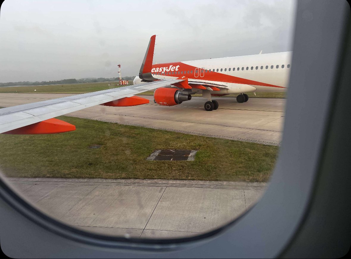 Two easyJet aircraft collide while taxiing at Manchester Airport.

The easyJet aircraft clipped wings at about 06:30 BST, an airport spokesman said. There have been no reports of injuries.

Passengers have since disembarked from both planes which had been due to take off for