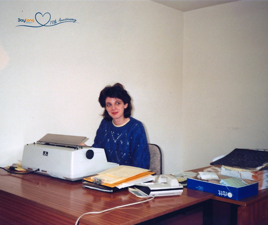 As we celebrate 70 years, we look back at the people who made it all possible. This is Julie, who joined Credenhill, now trading as Daylong Direct, aged 16 and worked in Beeston before moving to Cossall Industrial Estate. Thank you, Julie, for being part of our story.