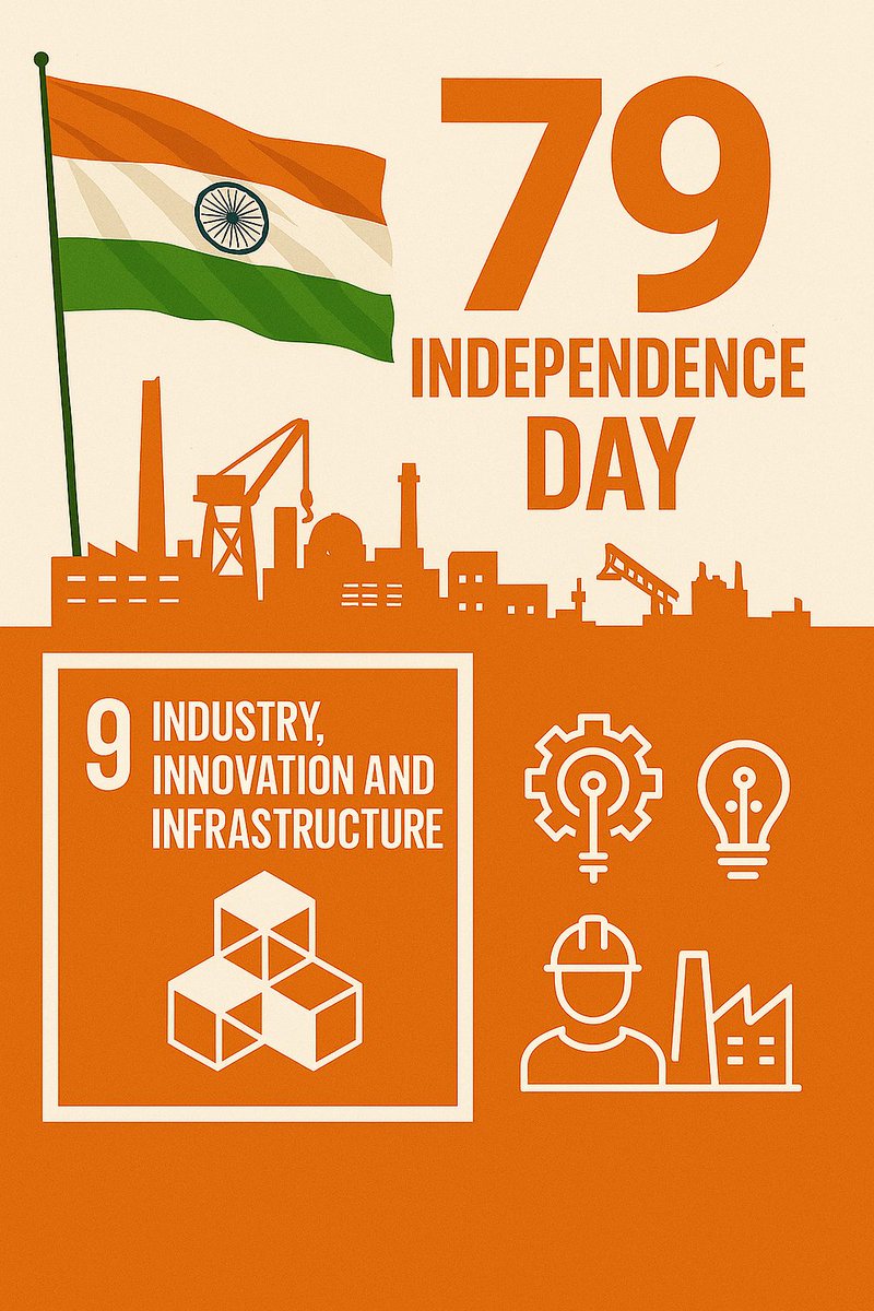 InfraVators's tweet photo. "Celebrating 79 years of freedom with a vision for sustainable growth – Industry, Innovation &amp; Infrastructure for a stronger India 🇮🇳✨ #SDG9 #IndependenceDay" https://t.co/OZqUkBBUD4