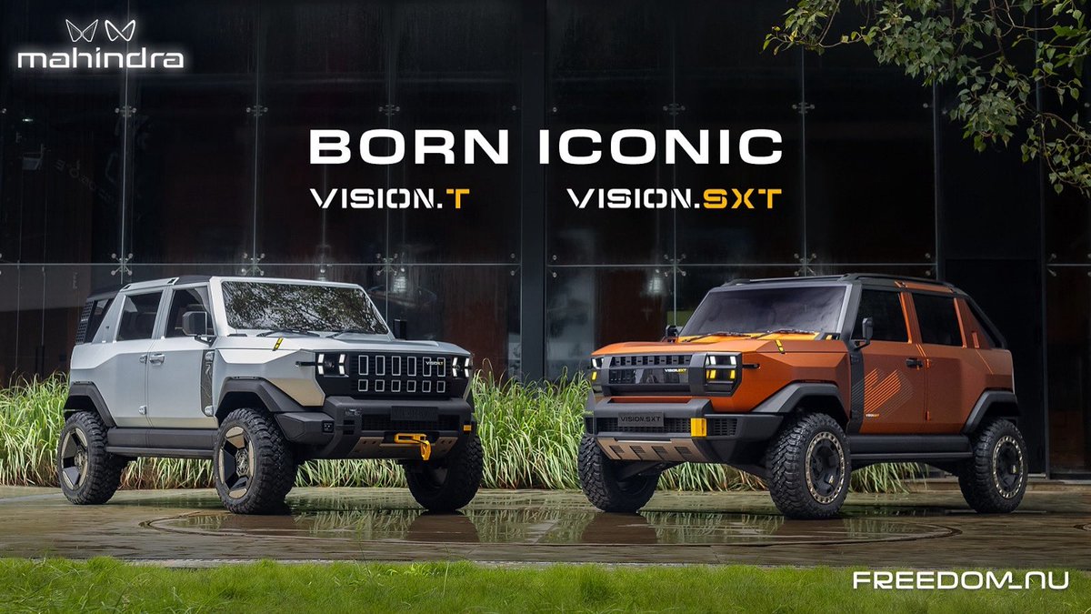Shaan00799146's tweet photo. Four Visions. One Global Future. Built on the all-new modular, multi-energy NU_IQ platform, these world-beating SUV concepts embody Mahindra's Global Vision 2027.
Which one do you like the most?
#HappyIndependenceDay #IndependenceDay2025
#VisionS #VisionX #VisionT #VisionSTX https://t.co/O2NOhpeNmN