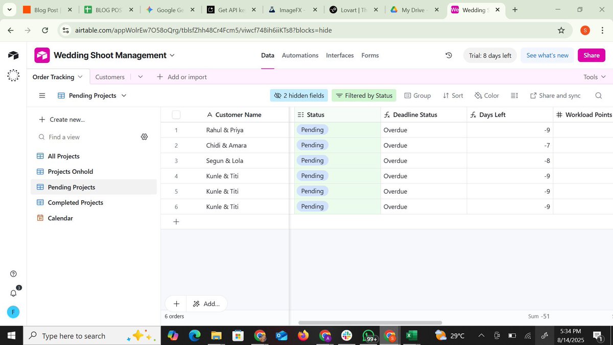 Yes, you can earn money with <a href="/airtable/">Airtable</a> skill alone 💰

I Worked on <a href="/Upwork/">Upwork</a> project: client needed to manage bookings, customer info and project tracking (Completed, On Hold, Overdue) , plus daily workload and overdue days.

I built a custom Airtable system that: