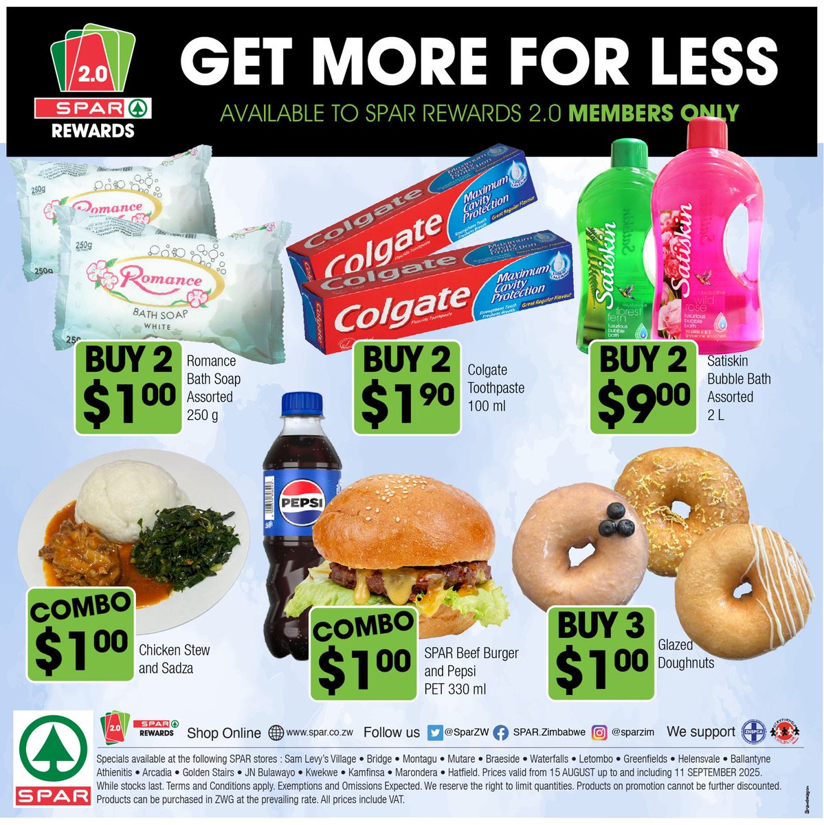 SparZW's tweet image. 🛒💸 Trolley says “budget,” your heart says “load it up!” Deals are so good, it feels like a pricing error. 👀 SPAR Rewards 2.0 Members – swipe, save, snack! Why pay more when you can get more for less? 😎 #SPARRewards #GetMoreForLess #SPARZimbabwe #TrolleyGoals #BudgetLikeABoss