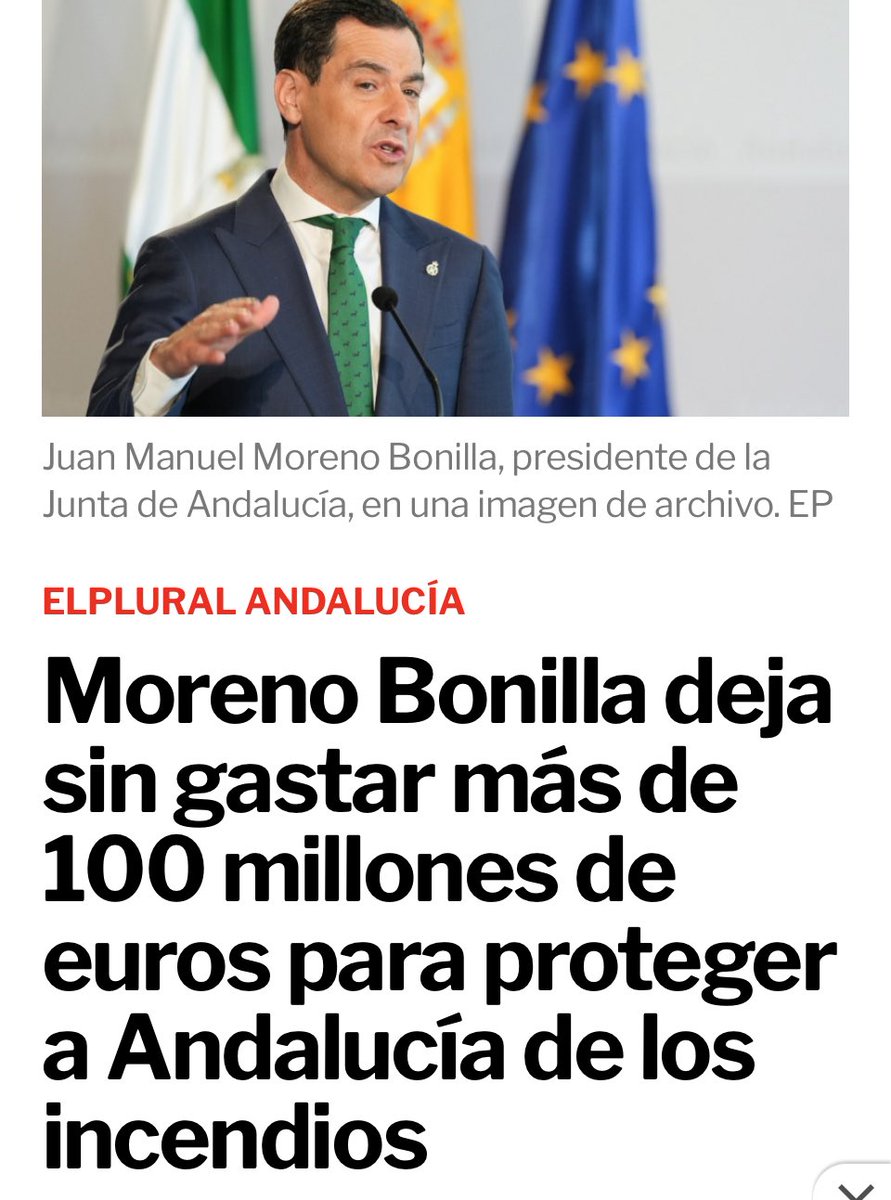 Trifachito Andaluz (@andaluciasinvox) on Twitter photo <a href="/JuanMa_Moreno/">Juanma Moreno</a> Lo primero que es competencia exclusiva de la comunidad autónoma y segundo que dejaste ir más de 100 millones de euros de fondos europeos para la prevención de incendios, así que mejor te calla <a href="/JuanMa_Moreno/">Juanma Moreno</a> Lo primero que es competencia exclusiva de la comunidad autónoma y segundo que dejaste ir más de 100 millones de euros de fondos europeos para la prevención de incendios, así que mejor te calla