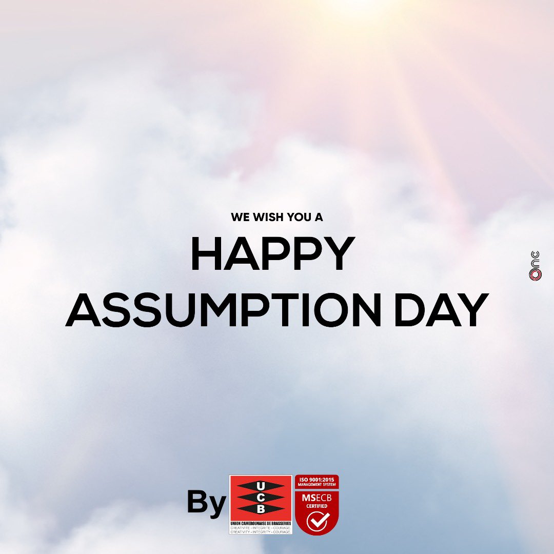 En ce jour de l’Assomption, nous vous adressons nos vœux de paix, de joie et d’harmonie. Bonne fête de l’Assomption.

#Assomption #UCB

On this Feast of the Assumption, we extend our wishes of peace, joy, and harmony to you.
Happy Feast of the Assumption. 

#Assumption #UCB