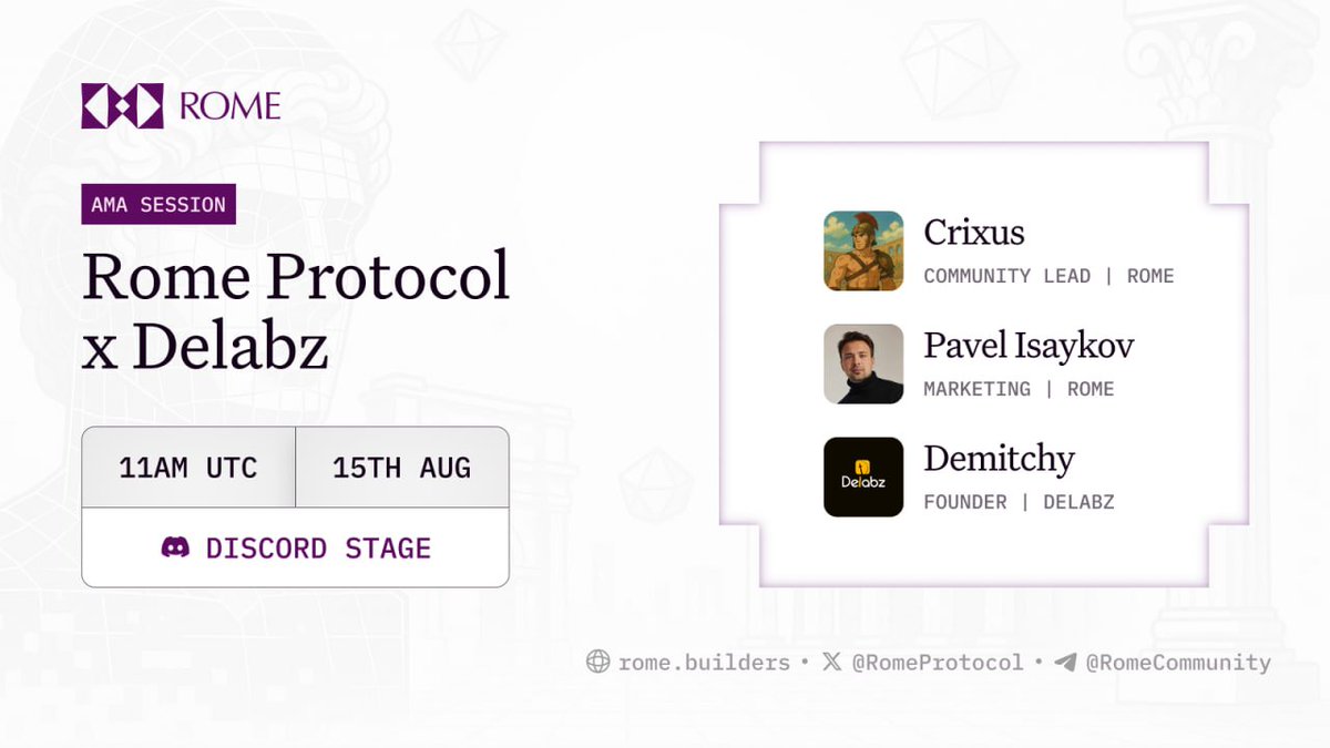 Gmane⚔️🛡️

Joining us today as we discuss the future of L2s &amp; the solution Rome is building is <a href="/demitchy_/">demitchy</a> founder of Delabz studio.

Join our community: discord.gg/romeprotocol