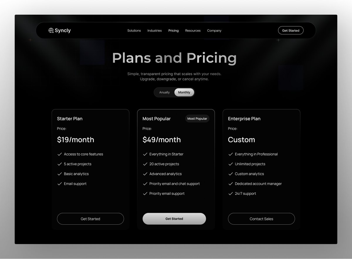 Pricing page concept for a SaaS platform. 💻🚀