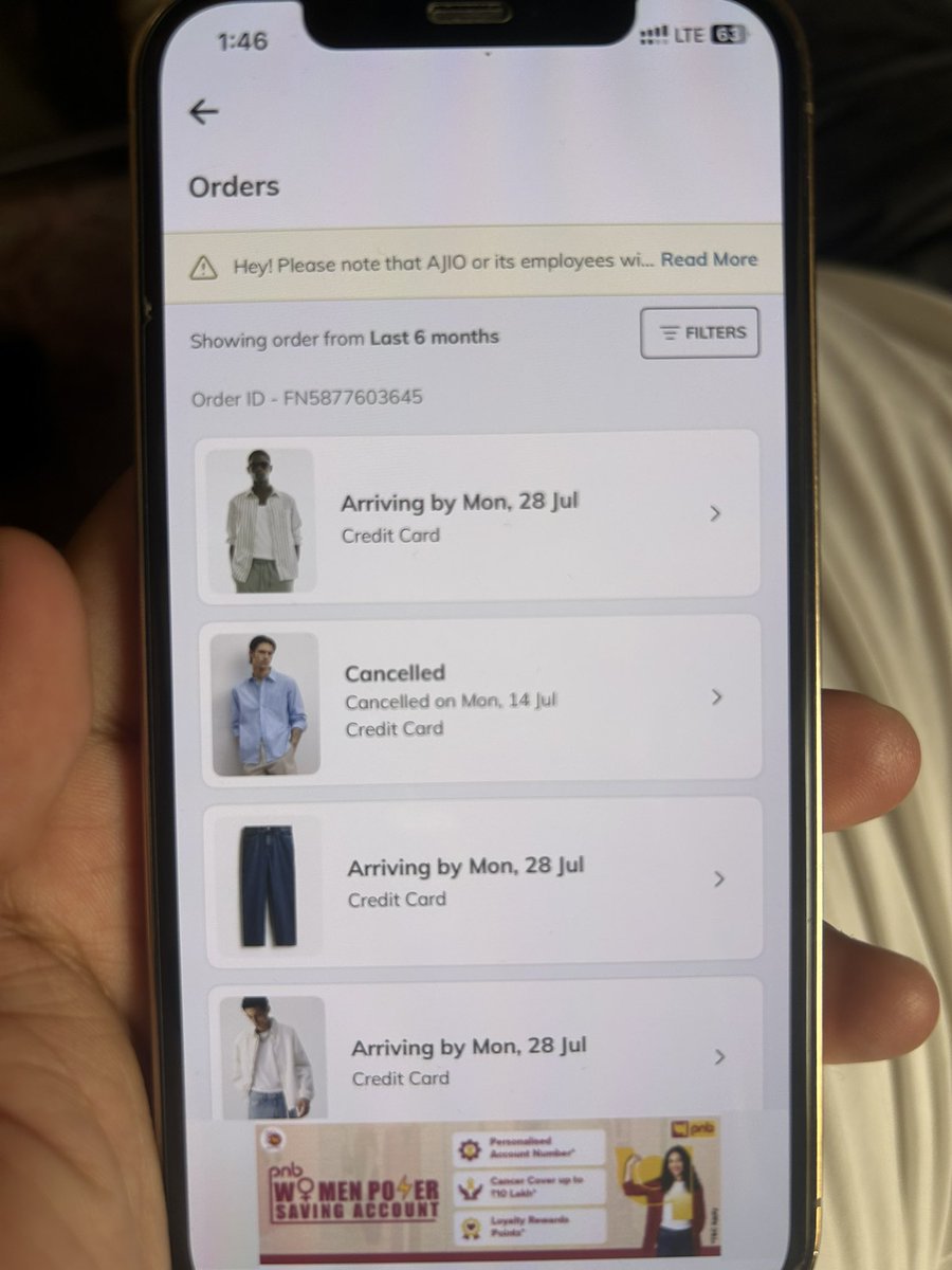 TheDangarDoctor's tweet photo. Ordered on 18 june my order only two of products received and others are still on the way 
Please help me with this 
This is mental torture from you
Order id FN5877603645
Get me refund or deliver my products dont be a scam @AjioCares @AJIOLife https://t.co/uDkF3881Po
