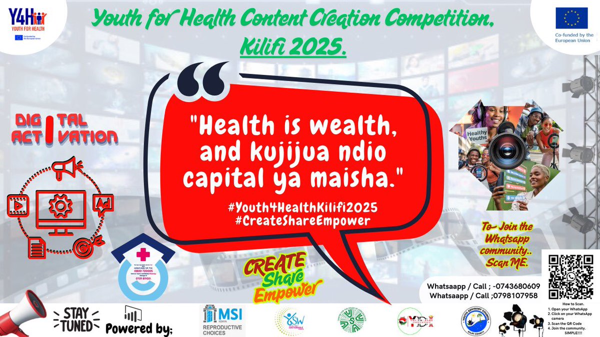 With health as our capital
to wealth will follow the flow. Kujijua ndio capital ya #Youth4HealthKilifi2025 #CreateShareEmpower
