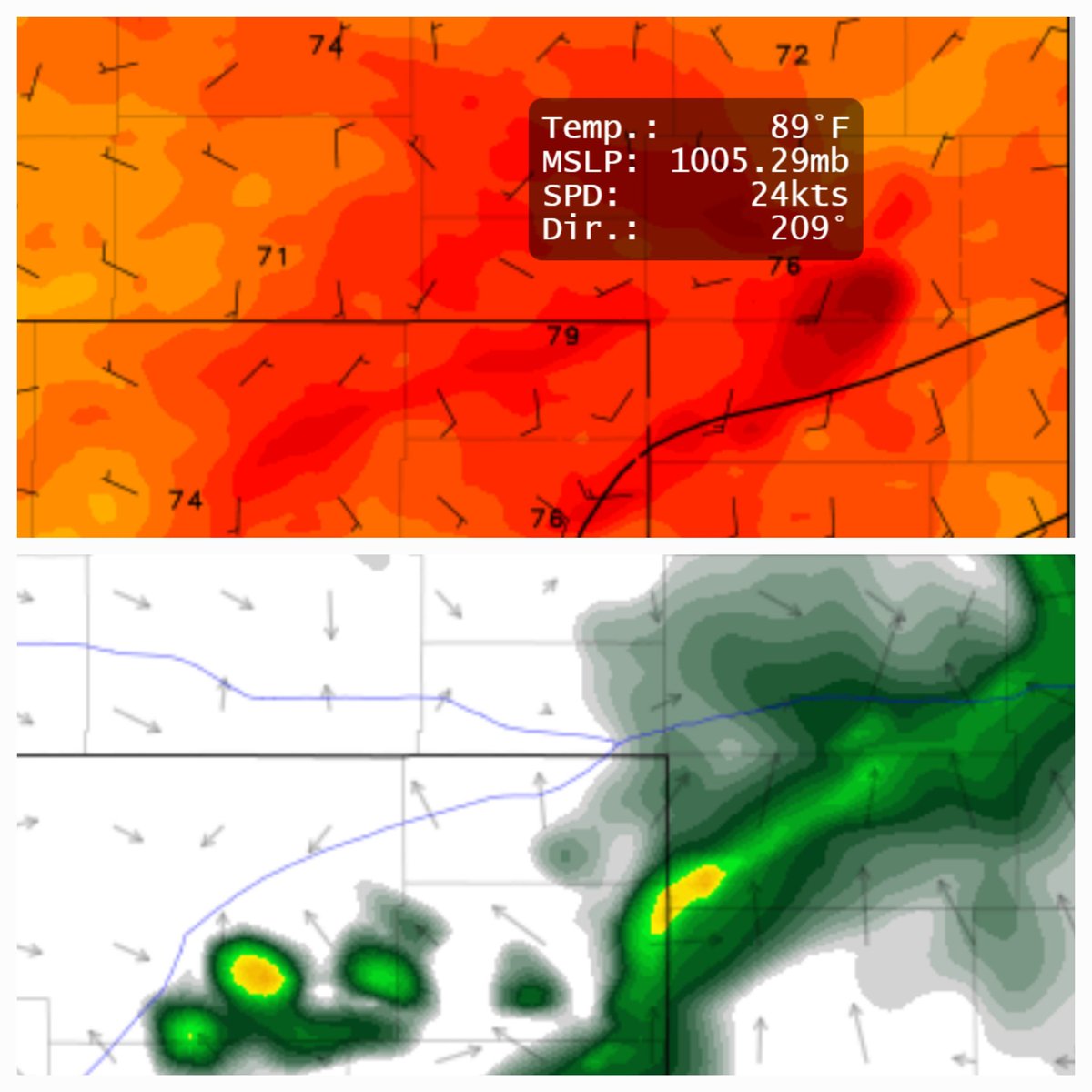 Kinda cool the HRRR was picking up on some of these.