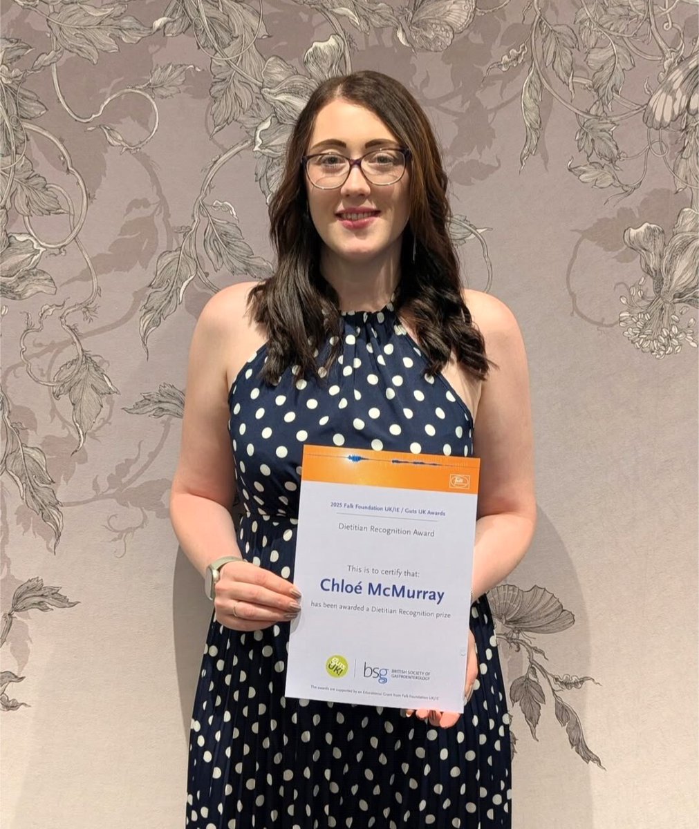 Huge congratulations to BDA member <a href="/ChloeMcMurrayRD/">Chloé McMurray</a>, who was recently recognised at the <a href="/DrFalkUK/">DR FALK</a>/<a href="/GutsCharityUK/">Guts UK Charity</a> Awards, for a project improving the nutritional management of pancreatic disease 🏆