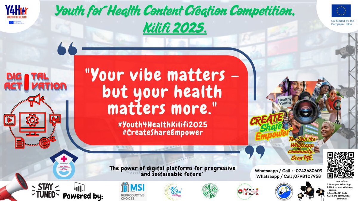 Fondo Lucas Kalama🇰🇪 (@lucas_kalama) on Twitter photo Your vibe matters -but your health matters more
#Youth4HealthKilifi2025 #CreateShareEmpower
<a href="/KilifiCountyGov/">Kilifi County Government</a> <a href="/DOHKilifi/">Kilifi Department of Health & Sanitation Services</a> <a href="/kilifi_youth/">Kilifi County Youth Advisory Council</a>
<a href="/MarieStopesKe/">Marie Stopes Kenya</a> Your vibe matters -but your health matters more
#Youth4HealthKilifi2025 #CreateShareEmpower
<a href="/KilifiCountyGov/">Kilifi County Government</a> <a href="/DOHKilifi/">Kilifi Department of Health & Sanitation Services</a> <a href="/kilifi_youth/">Kilifi County Youth Advisory Council</a>
<a href="/MarieStopesKe/">Marie Stopes Kenya</a>