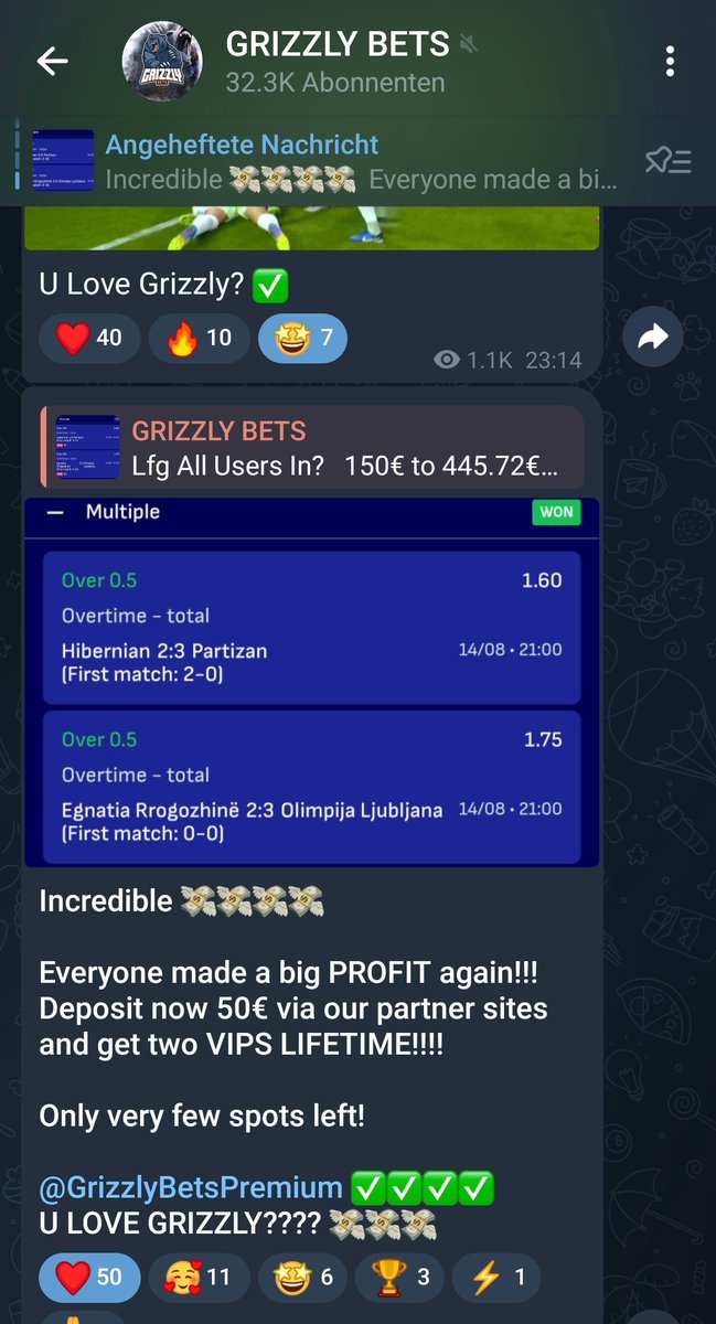 21/22 free tips won &amp; a free combo won 💸

Join the free group now:

t.me/+x6kc7AQ_2DM1M…

#Like #fyp #fy #likeforlike #grizzly #sportbetting #tips #business