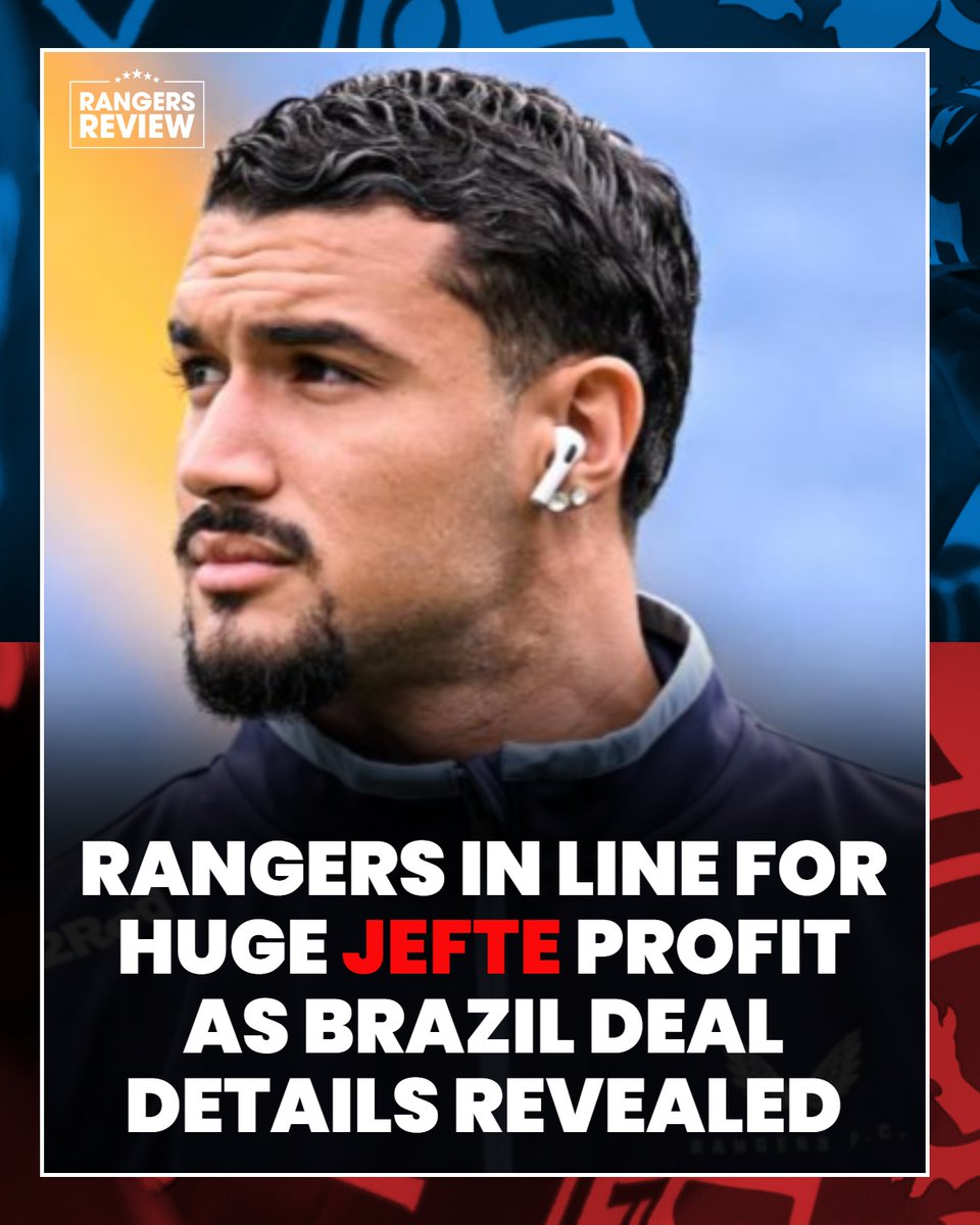 Chris Jack (@chris_jack89) on Twitter photo It's a hefty Jefte profit for Rangers.
The left-back is set to complete a move from Rangers to Palmeiras and sign a long-term contract.
Exclusive update for <a href="/RangersReview55/">The Rangers Review</a> with details of the transfer fee, add-ons and sell-on clause ⤵️
rangersreview.co.uk/features/25391… It's a hefty Jefte profit for Rangers.
The left-back is set to complete a move from Rangers to Palmeiras and sign a long-term contract.
Exclusive update for <a href="/RangersReview55/">The Rangers Review</a> with details of the transfer fee, add-ons and sell-on clause ⤵️
rangersreview.co.uk/features/25391…