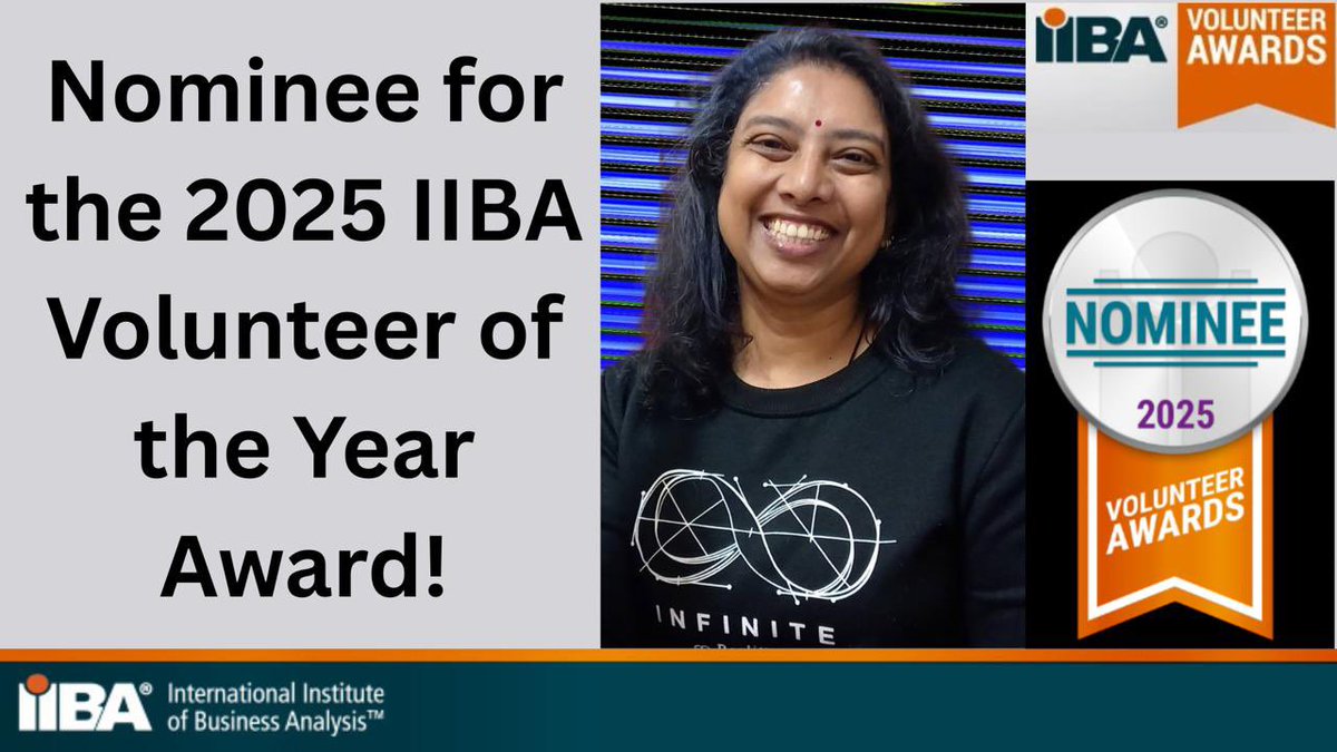 EAMC4eva's tweet photo. Iβm truly honored to be nominated for the IIBA Volunteer of the Year Award for the second consecutive year.
My passion for the business analysis community continues to grow.
#IIBAVolunteerOfTheYearNominee #IgniteService
#VolunteerAppreciation #IIBA #BusinessAnalysis
#IIBASA https://t.co/CeuFlIqnt9