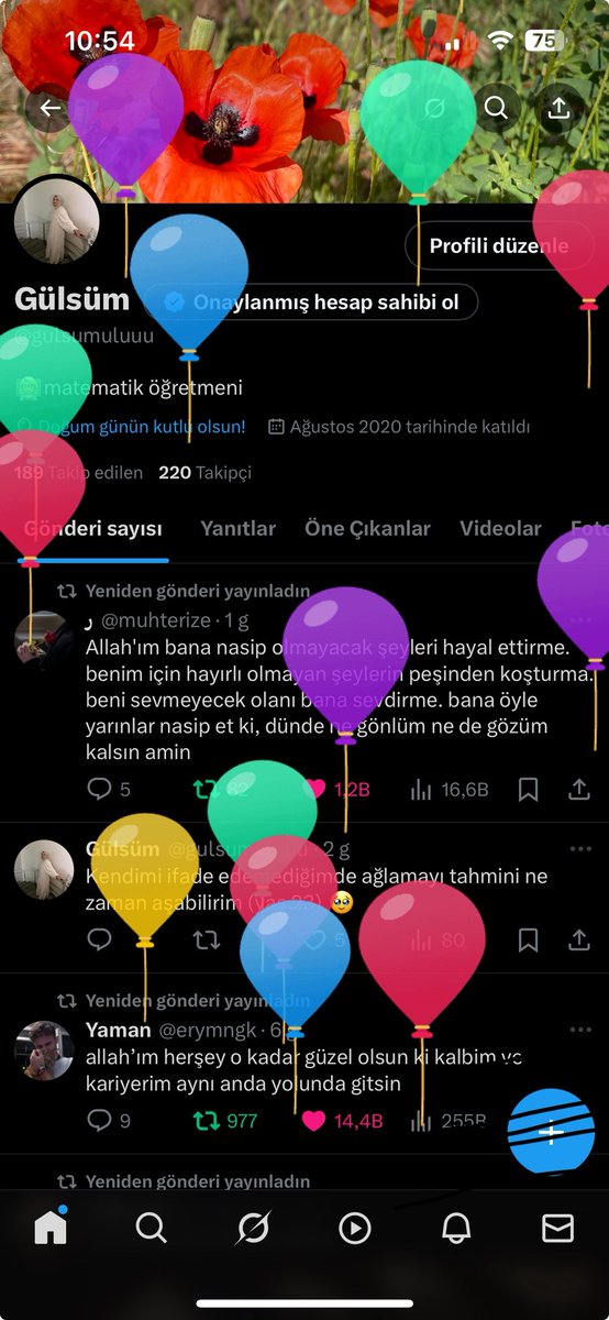 Ya rabbim yeni yaşım balonlar gibi renkli , gönlümün istediği kadar güzel olsun 🥹