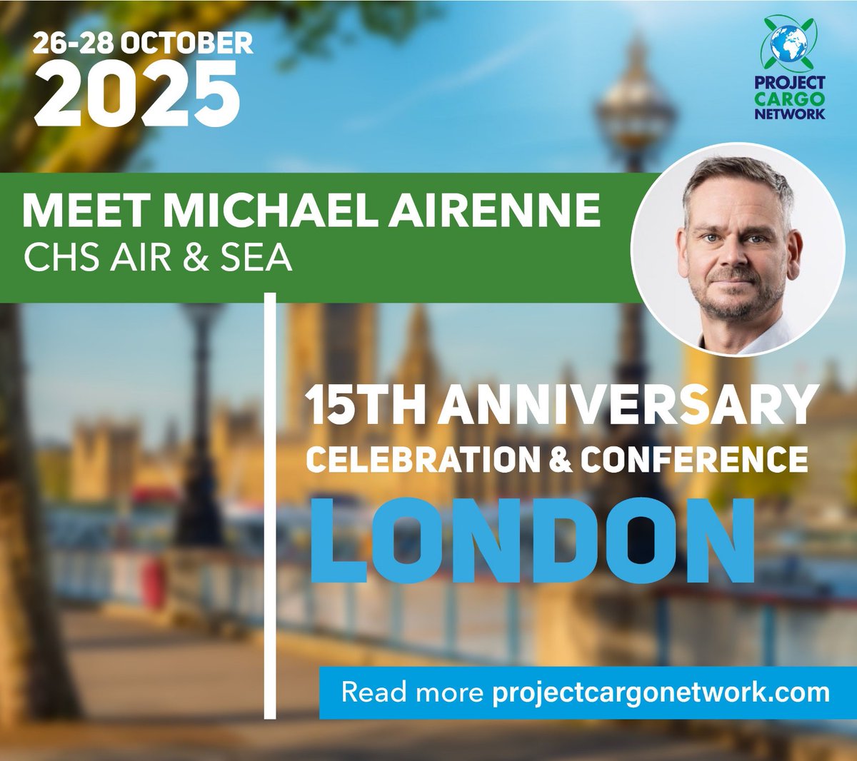 London calling!  Michael Airenne, Key Account Manager at CHS Air &amp; Sea attends the #PCN conference this fall. 🇫🇮🇬🇧
See you in London. 👋

<a href="/FreightRachel/">Project Cargo Network</a>
#ProjectCargo #CHSGroup #BreakBulk  #HeavyLift #Finland #Avainlippu #ProjektiLogistiikka