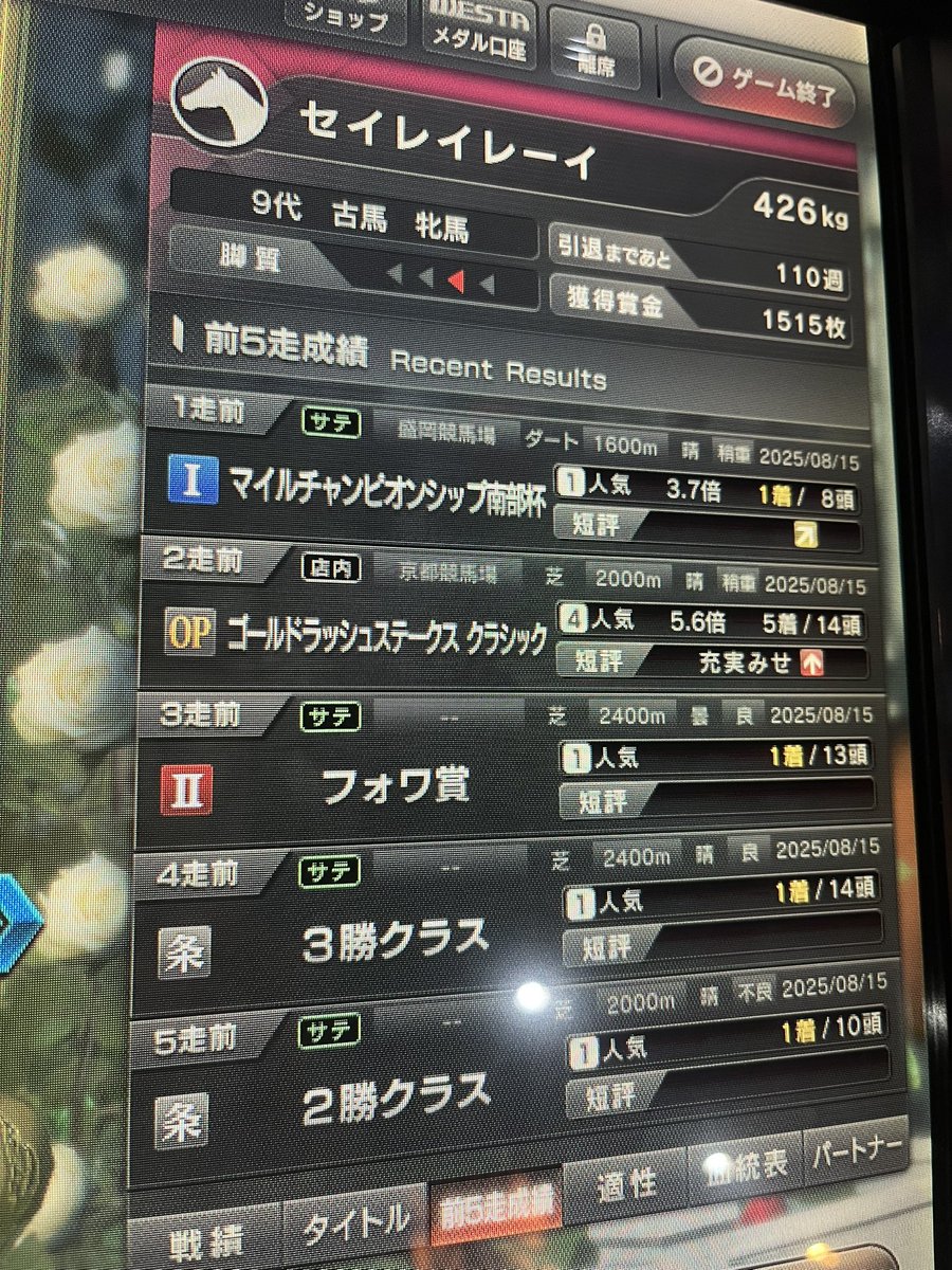 条件戦で3,4番人気がなかった！
けど、全然Sってことはあるよね🤔