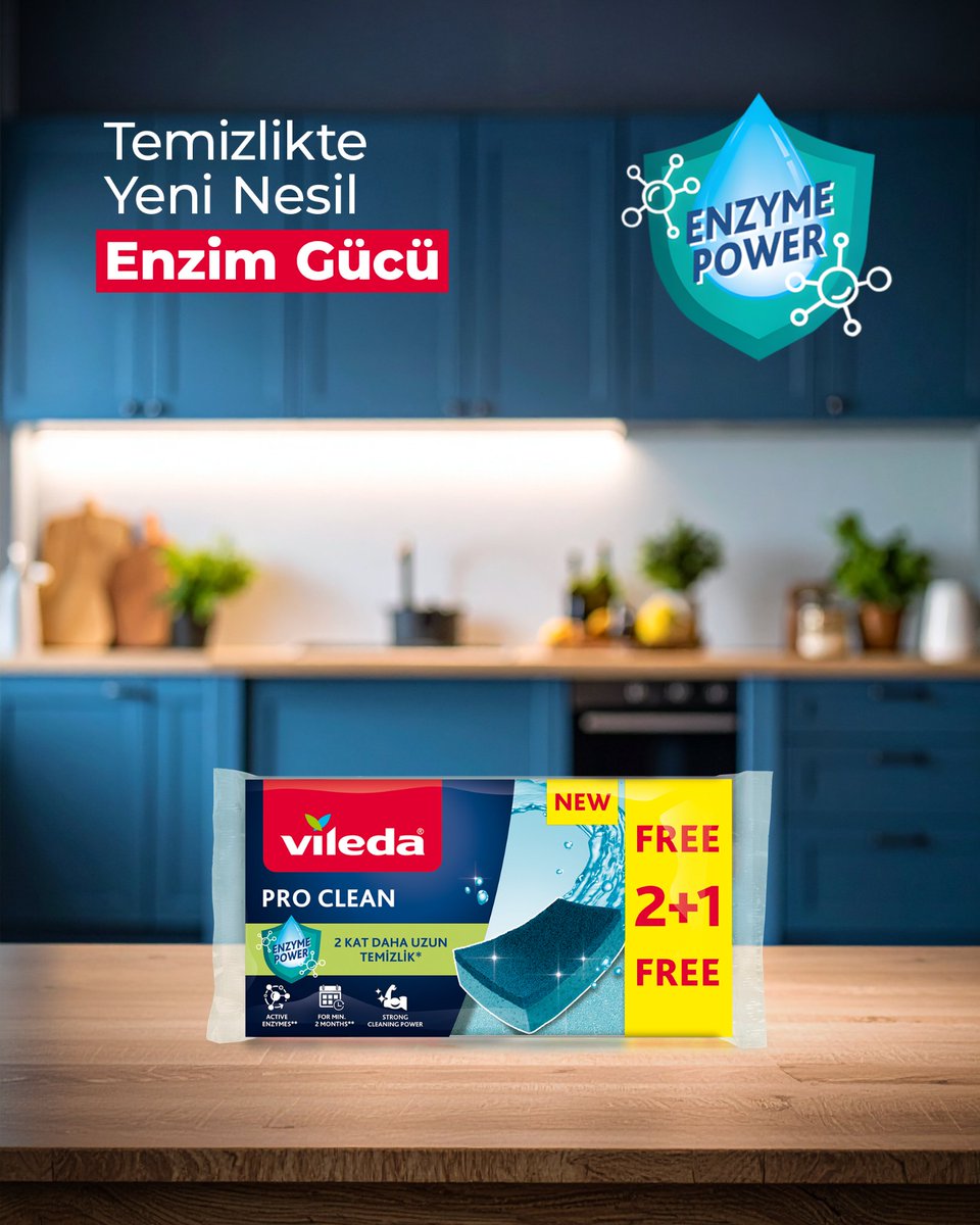 ViledaTR's tweet image. Her süngerin bir hikayesi yoktur.
Ama bu farklı…

Enzim teknolojisiyle tanışın:
Yağı çözer, kiri söker, kokuyu yok eder.
Ve temizliği ikiye katlar. 🧬

#Vileda #ViledaTürkiye #ProClean #TemizliğinYeniHali