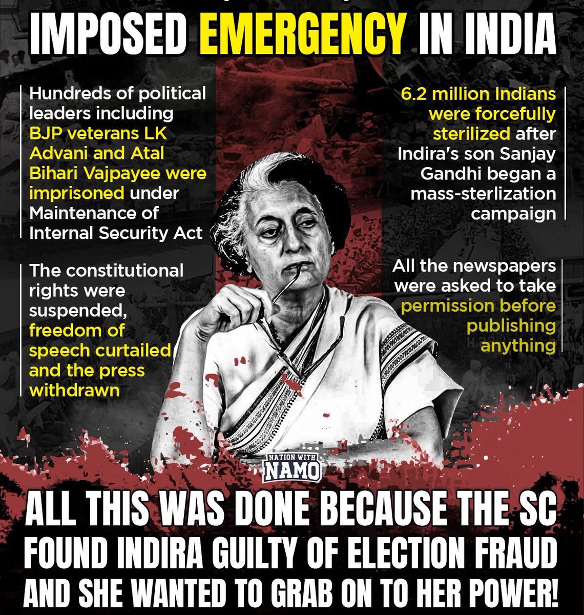 pallavict's tweet photo. @INCIndia इंदिरा भवन में स्वतंत्रता दिवस?
hypocrisy की भी कोई सीमा होती हैं
जिस महिला ने सब का स्वातंत्र छीन कर पूरे भारत को एक विशाल जेल बनाया था ?
#DarkDaysOfEmergency
#SamvidhanHatyaDiwas
#50YearsOfEmergency https://t.co/pYqZkwDf5T
