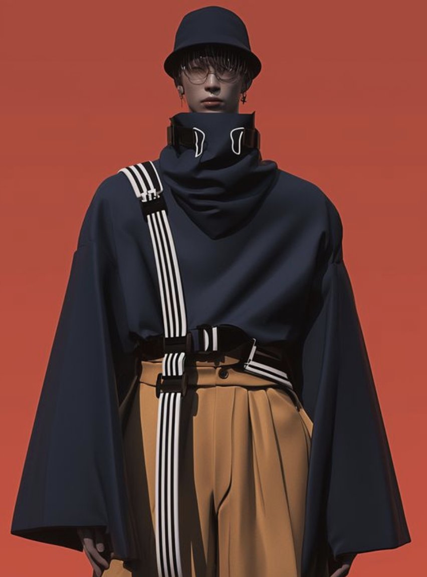 kacchi_tav's tweet photo. シルエットかっこよい、どこのブランドだろ?
→ ...AIアートでした。...すごい時代。
#AIアート #モードファッション #Uniqueworld https://t.co/6x7xaLKTys