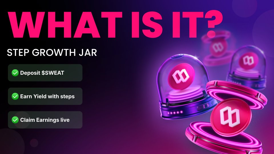 SweatEconomy's tweet photo. A Step Jar lets you lock $SWEAT and earn more by walking🚶♀️
💰 Lock $SWEAT for 12 months
🌱 Earn up to 20% from your daily steps
🔓 Claim rewards as you go
Start your Jar in the Sweat Wallet 👇 https://t.co/iKHdPER5vc