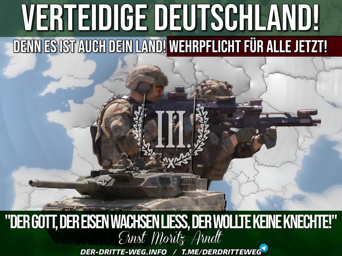 IIIWegAnhalt's tweet photo. Im #Kriegsfall: Nur 16 #Prozent würden #Deutschland sofort verteidigen
#Verteidige deine #Heimat!
https://t.co/940FGSuZlH https://t.co/Jsfx59oAmF