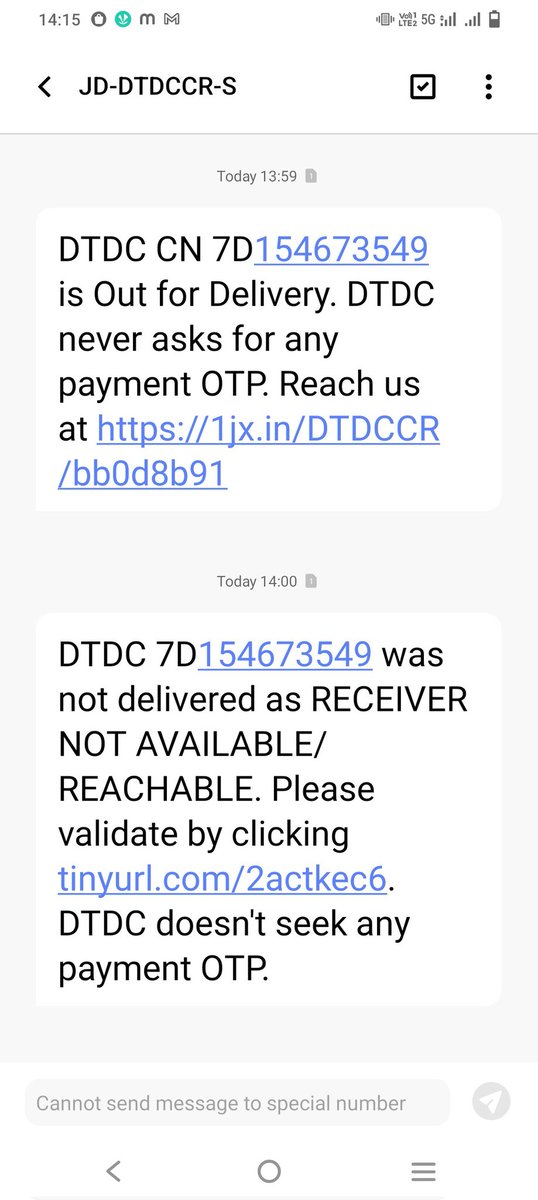 _MamtaSharma's tweet photo. @DTDCIndia why is this happening? It's the second time I've received the same text since morning , I haven't received any call from delivery agent and I'm receiving the text that I wasn't available. Is this the right way of providing service? https://t.co/SJid4ClSBM