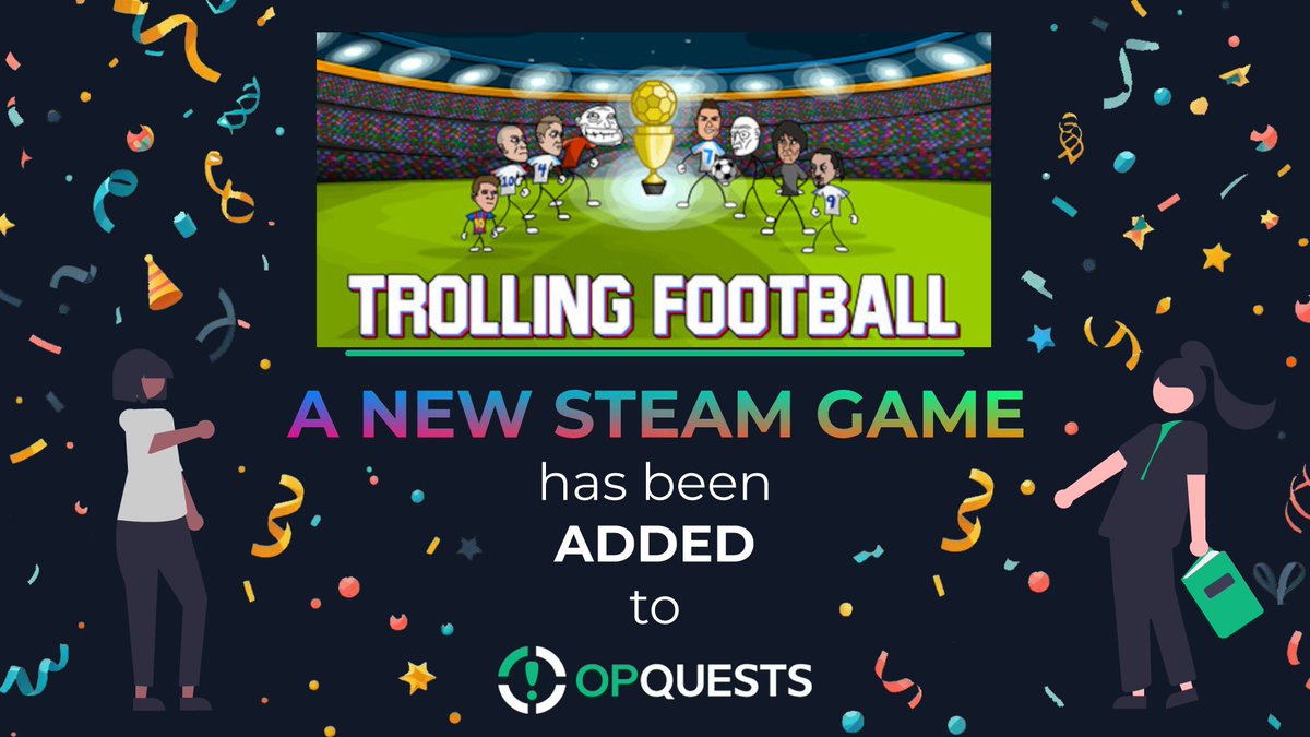 opquests's tweet image. We just added Trolling Football on opquests.com💚￼

￼✅Make sure to #claim it for free before it runs out!

￼✅Follow us to receive #updates on when we add the next batch of #free #Steam #games!

￼ 🎁🎁

 #giveaway #giveaways #freebies #QUEST…