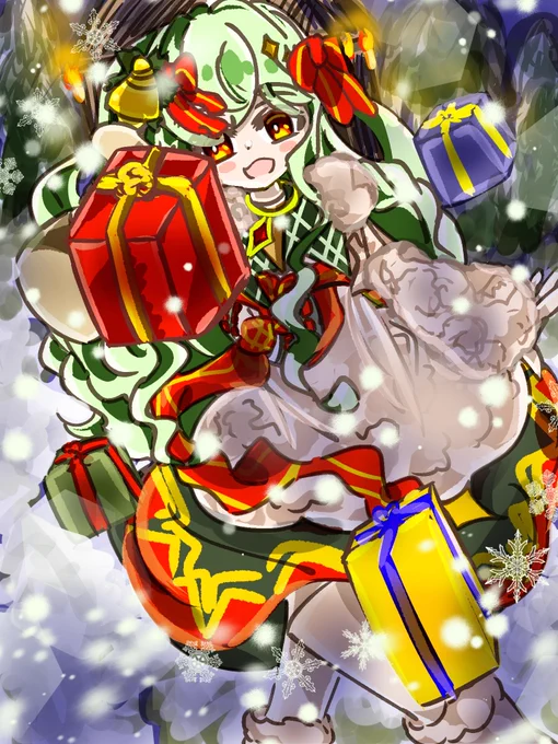 クリスマスに掲げたイラストを再投稿 #イラスト #illustration