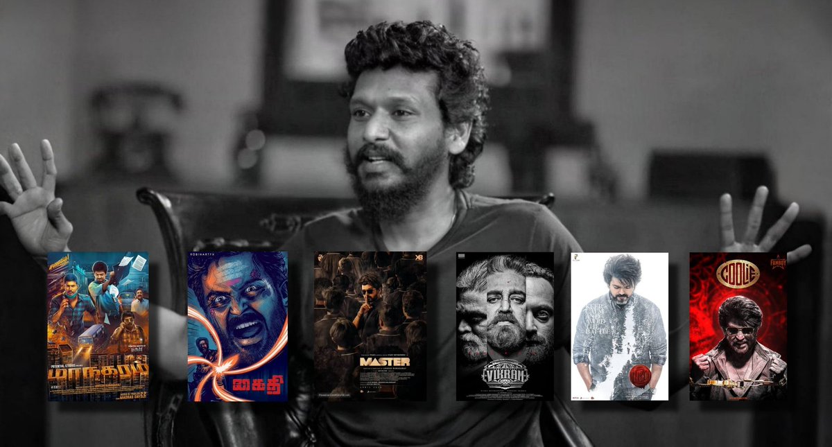 SuryaNFC3's tweet photo. standout films : kaithi, vikram, managaram
repeat value : master, leo 
weakest, still not bad : coolie 

Man with zero bad films from kollywood. 📈❤️‍🔥 https://t.co/VujIckeP9R