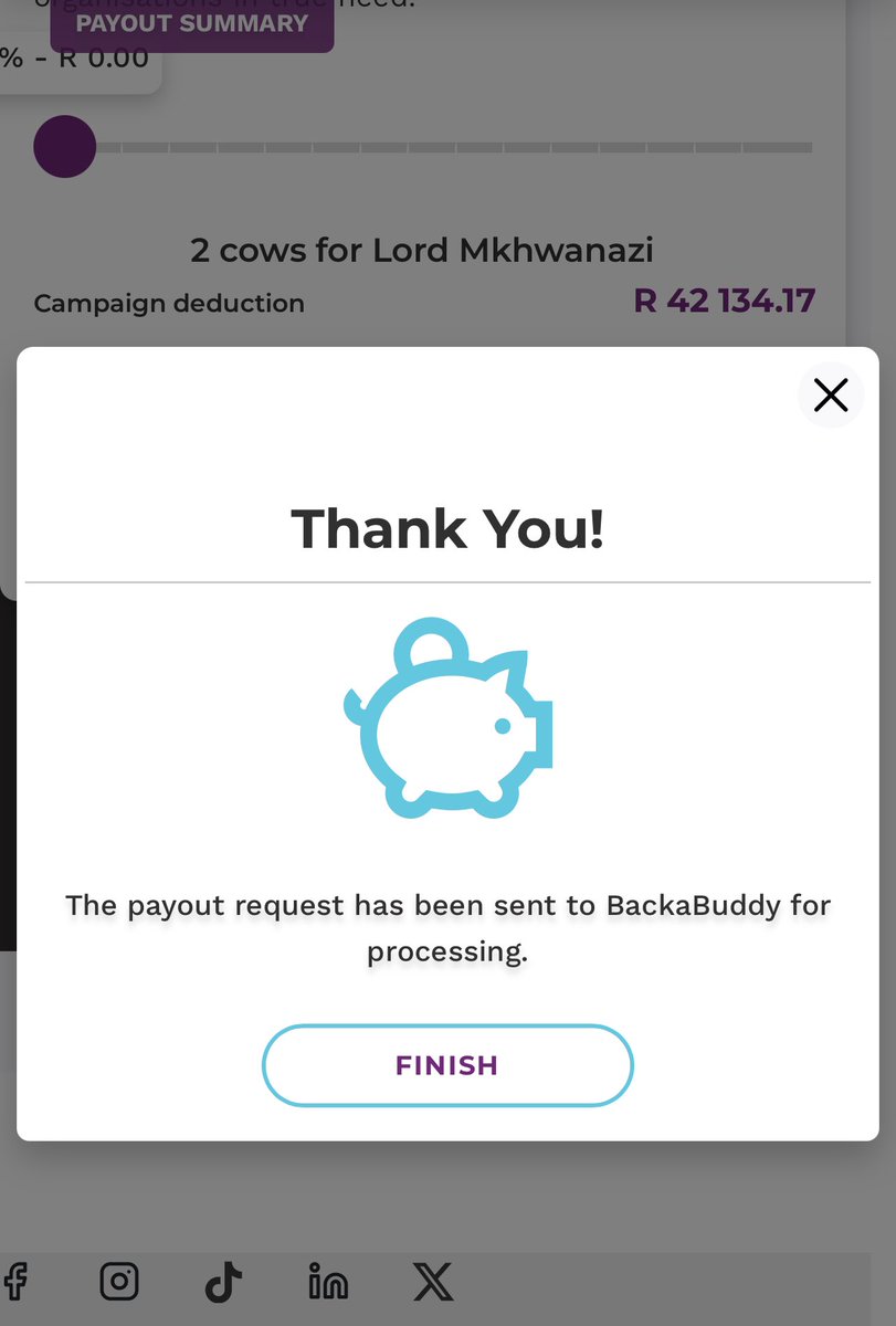 ChrisExcel (@chrisexcel102) on Twitter photo Update comrades.
Today we successfully requested the payout
R42 134.17 will be paid to SAPS EDUCATION TRUST NEDBANK account…
Backabuddy will email proof of payment shortly.
Cc. <a href="/SizweDhlomo/">Sizwe Dhlomo</a> Update comrades.
Today we successfully requested the payout
R42 134.17 will be paid to SAPS EDUCATION TRUST NEDBANK account…
Backabuddy will email proof of payment shortly.
Cc. <a href="/SizweDhlomo/">Sizwe Dhlomo</a>