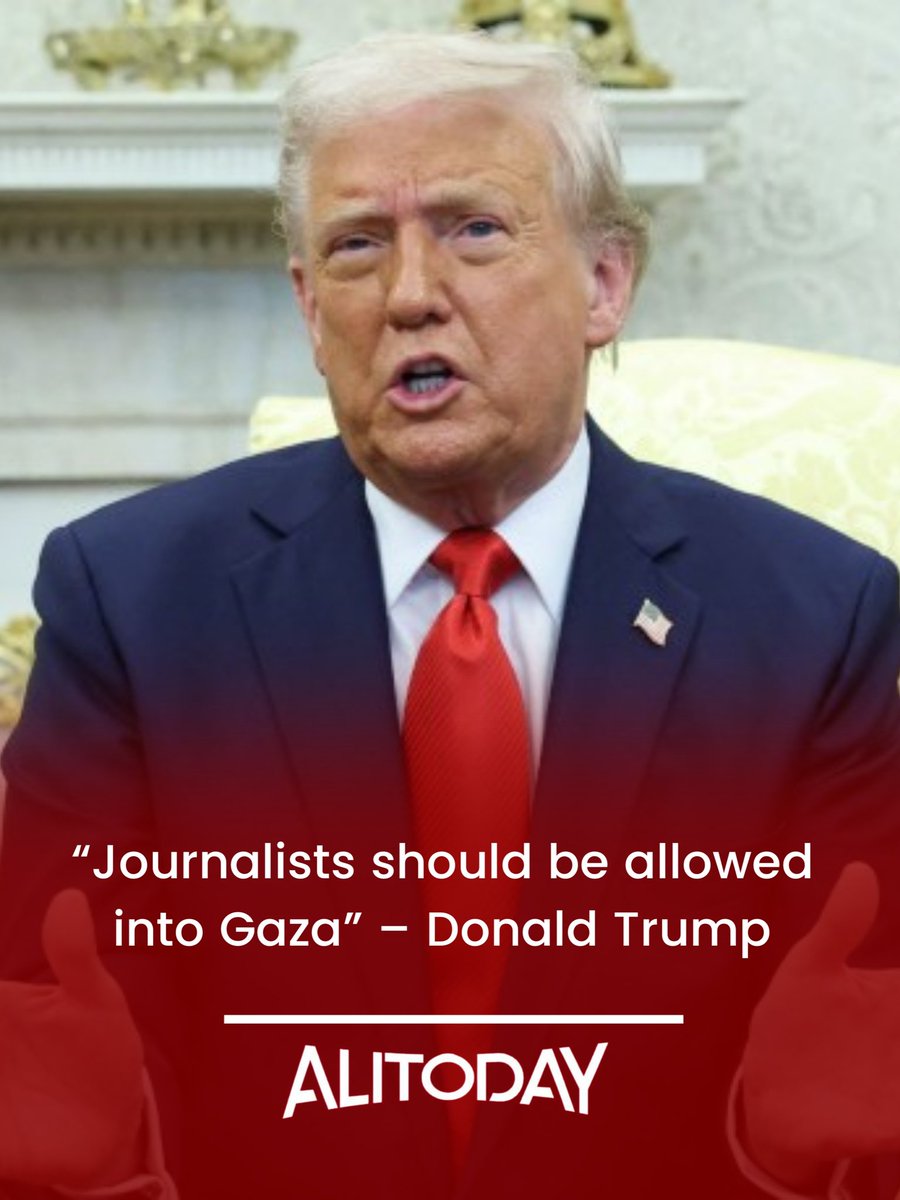 Speaking from the Oval Office, US President Donald Trump expressed his support for granting journalists access to Gaza to witness humanitarian efforts firsthand.

#DonaldTrump #Gaza #PressFreedom #HumanRights #Alitoday