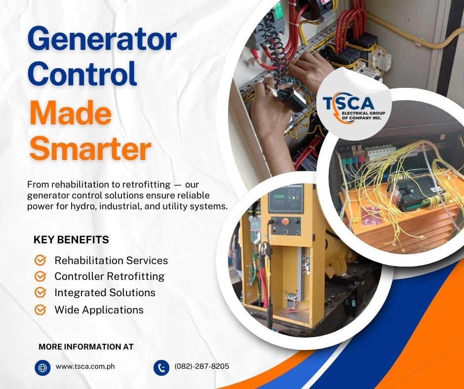 DavaoTsca's tweet image. Upgrade your power systems with our integrated generator control solutions — built for hydro, industrial, and utility applications of all sizes. Reliable. Efficient. Ready for any demand. 📞 (082) 287-8205 ✉️ info@tsca.com.ph #GeneratorControl #PowerSolutions #IndustrialPower