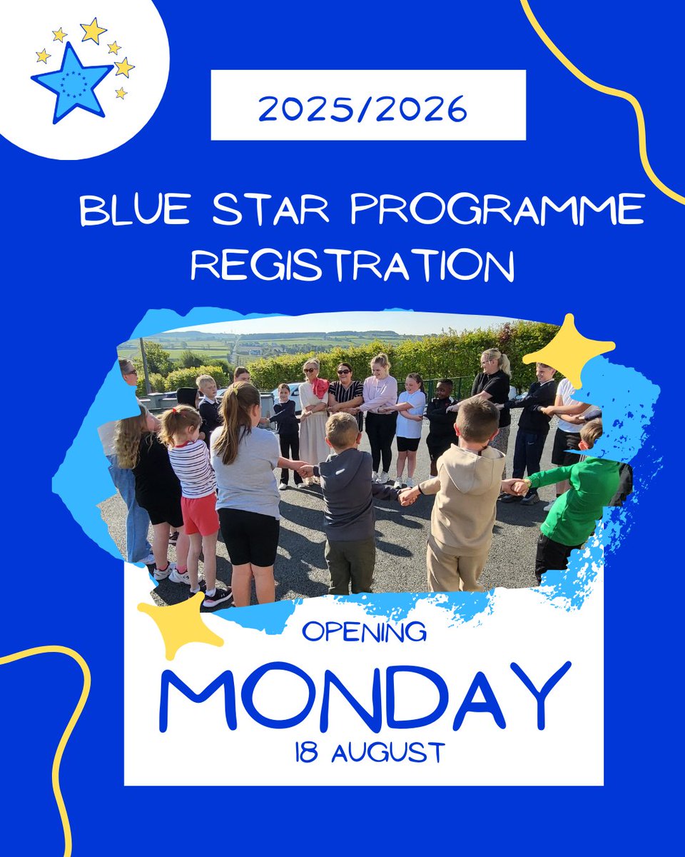 BlueStarProg's tweet photo. ๐จMรบinteorรญ Bunscoile!
Reminder that registration for the #BlueStarProgramme opens THIS MONDAY for all primary schools.
๐Spaces fill up fast so don't miss out on the chance to participate in the Blue Star Programme 2024/2025!
Let's Get Creative About Europe!
More info ๐
https://t.co/zTOFs4Cndi