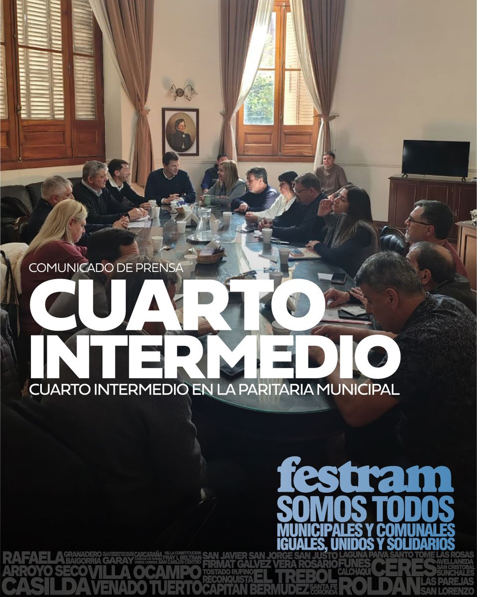 CUARTO INTERMEDIO EN LA PARITARIA MUNICIPAL
municipales.org.ar/festram/cuarto…