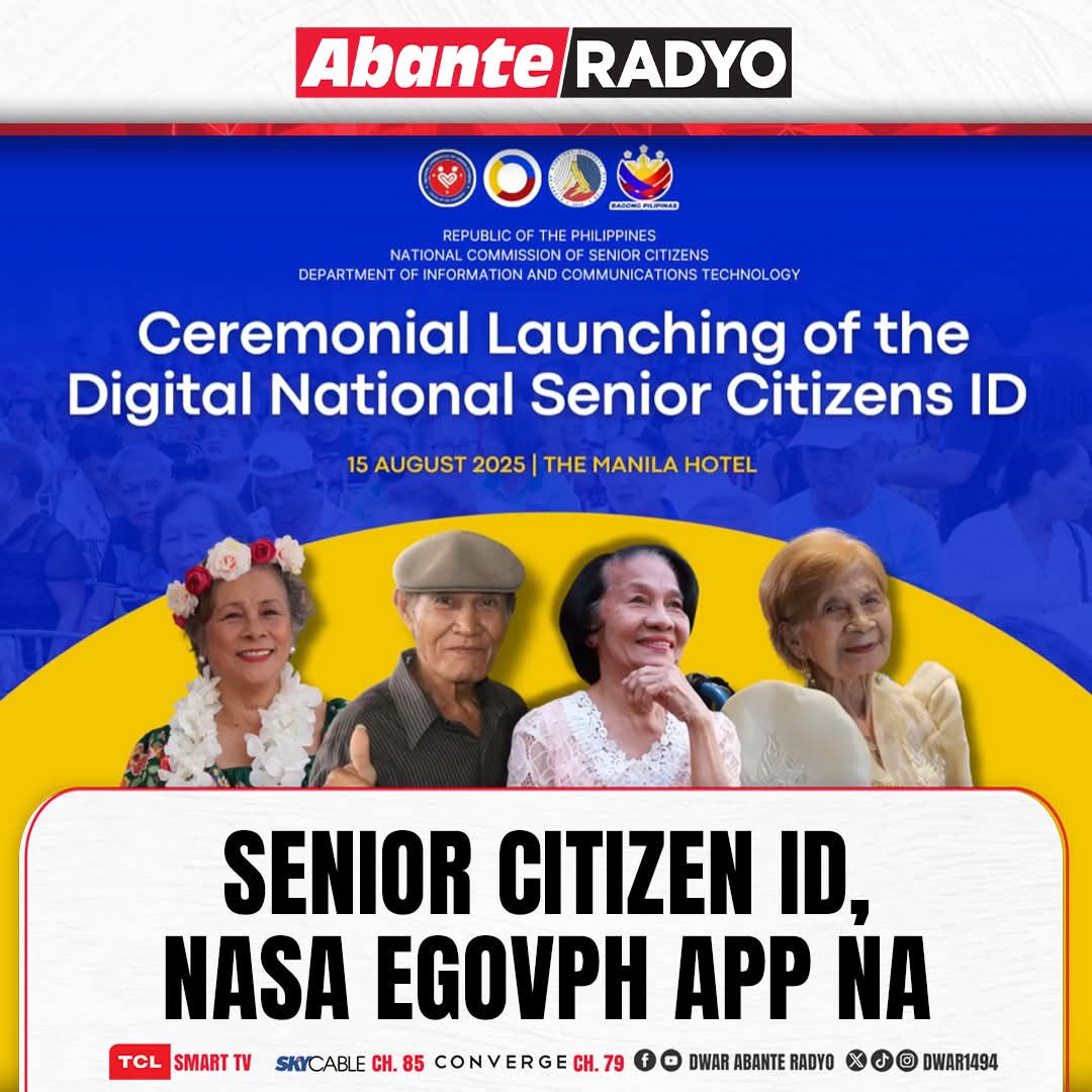 DWAR1494's tweet image. Inilunsad ng pamahalaan ang bagong Digital Senior Citizen ID na nakapaloob sa platform na eGovPH app na inaasahang mas magpapadali ng access sa mga ID ng hindi bababa sa 12 million na senior citizen sa bansa.

Pinangasiwaan ng National Commission of Senior Citizens, katuwang…