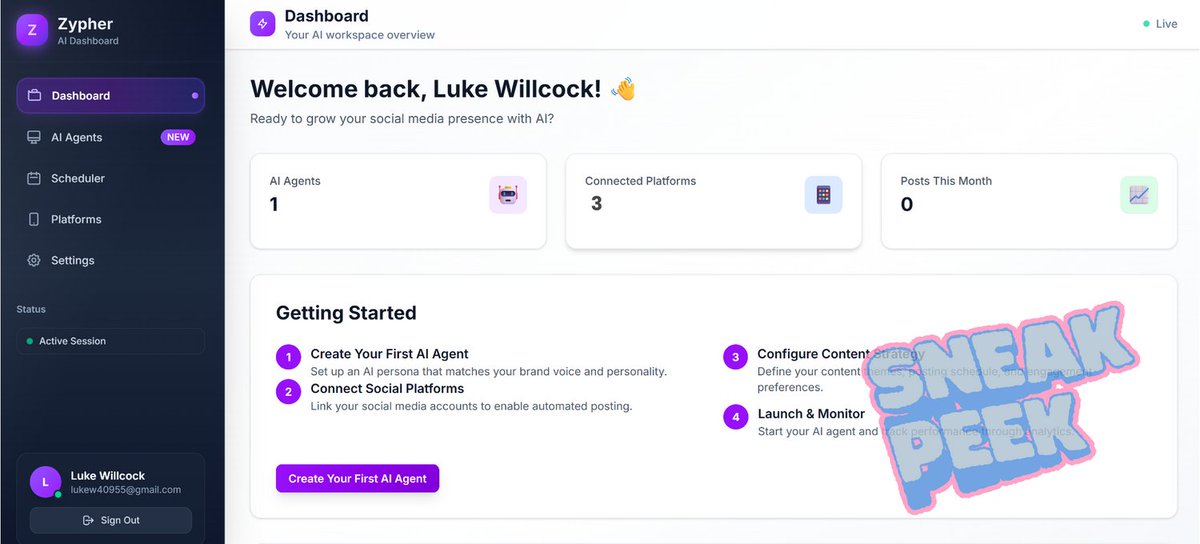Big news! 🚀  
Zypher is almost ready — Facebook &amp; Insta connected, LinkedIn finishing up!  
We’re making sure everything runs smooth for our soft launch.  

Want early access? Link’s in bio!  

#ZypherAI #AItools #SocialMediaHacks #SmallBiz