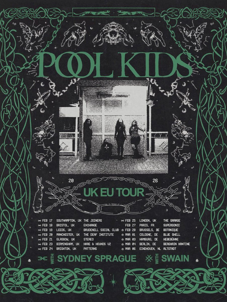 As part of a massive European tour, <a href="/poolkidsband/">pool kids</a> are heading to the UK!

Tickets have just gone on sale:

gigseekr.com/uk/en/concerts…