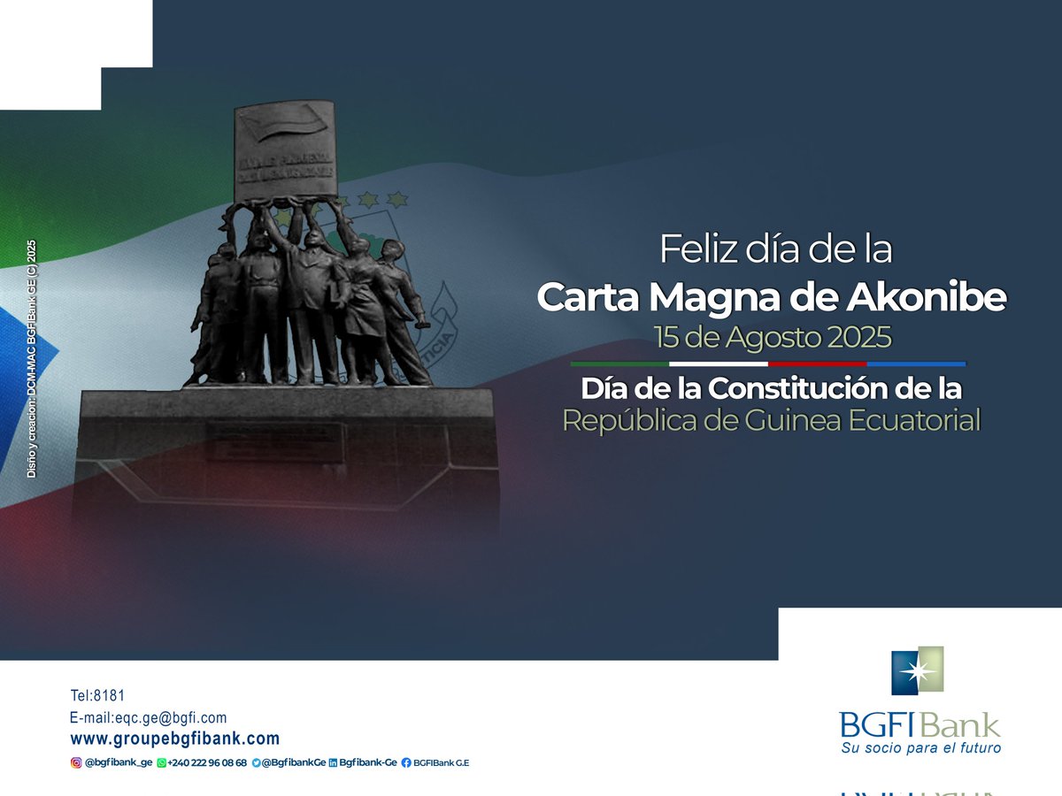 BGFIBank Guinea Ecuatorial les desea un feliz 43 aniversario de la Constitución Nacional: Carta Magna de Akonibe

#15deAgosto2025

BGFIBank su socio para el futuro