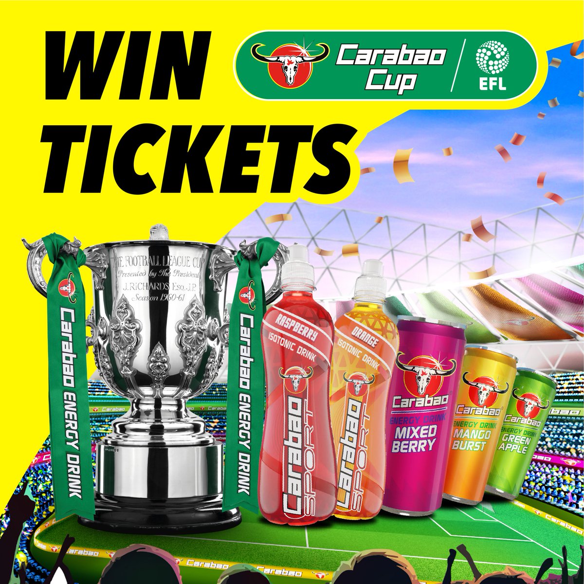 bromleyfc's tweet photo. WIN 2 Tickets to our Round Two tie, courtesy of Carabao Energy Drink!

👉 https://t.co/xJYvlPeStO https://t.co/oLdBr3zNfB