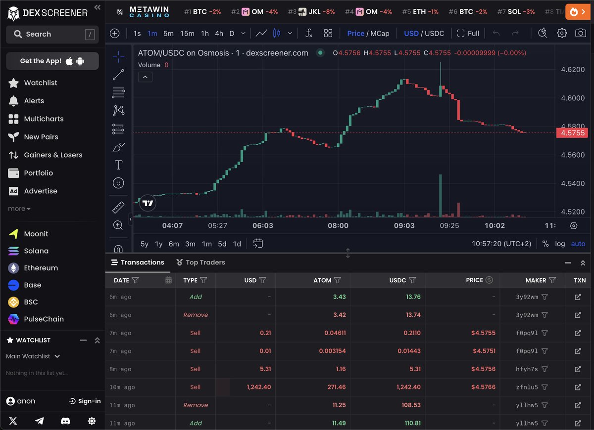 Announcing our real-time DEX SCREENER connector! 🔌📊

Starting today, we are powering the <a href="/osmosis/"></a>  <> <a href="/dexscreener/">DEX Screener</a>  connector. Moving forward we can now support any other Chain or DEX in <a href="/cosmos/">Cosmos - The Interchain ⚛️</a>.

Thanks to both Osmosis and DEX SCREENER for the support in this integration.