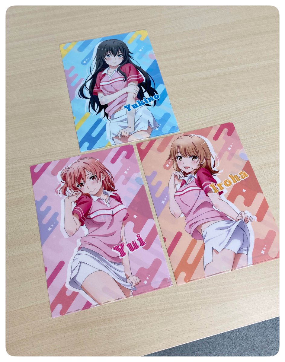 俺ガイル。検  受験者特典 描き下ろし クリアファイル 描き下ろし】クリアファイル（テニスウェア）」雪乃、結衣、いろは