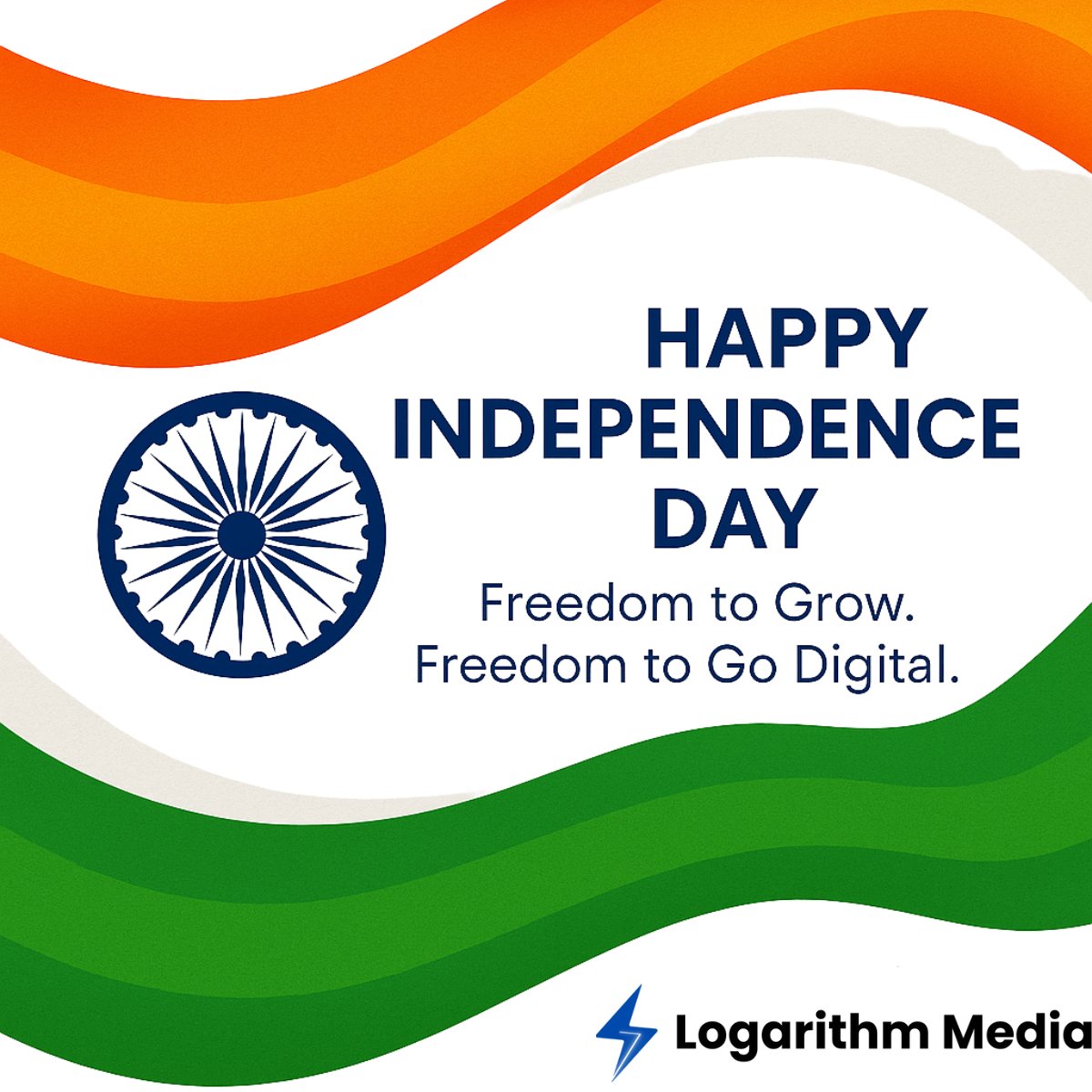 Logarithmmedia's tweet photo. This #IndependenceDay, let’s celebrate freedom, growth &amp; digital possibilities.
At Logarithm Media Solutions, we empower businesses with the Freedom to Go Digital. ✨
#DigitalIndia #LogarithmMedia #IndependenceDay2025  #FreedomToGrow https://t.co/2QcCngLA5L