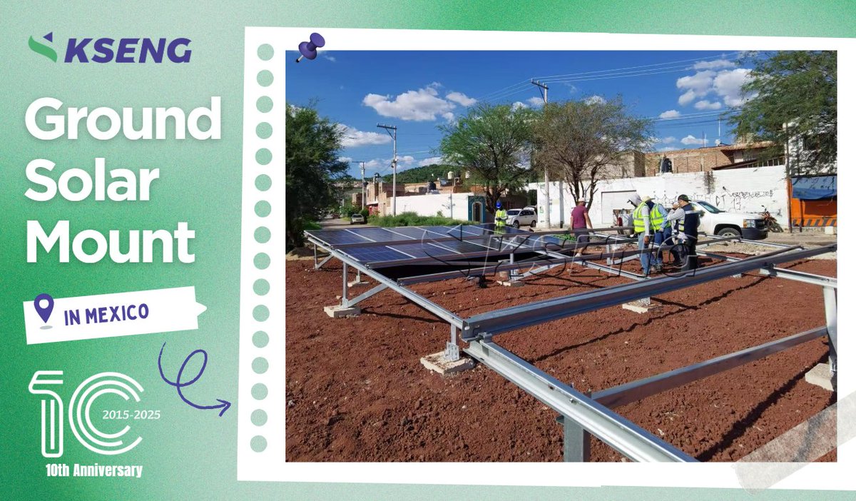 KsengSolar's tweet image. ☀️ #KsengCases Transforming solar rays into clean energy in #Mexico with #Kseng's Zn–Al–Mg Steel Ground Mount! 🌟

Featuring Zn-Al-Mg coated steel, the system delivers a cost-effective solution without compromising on performance.✅

#GroundSolar #Solarmount #Solarrack