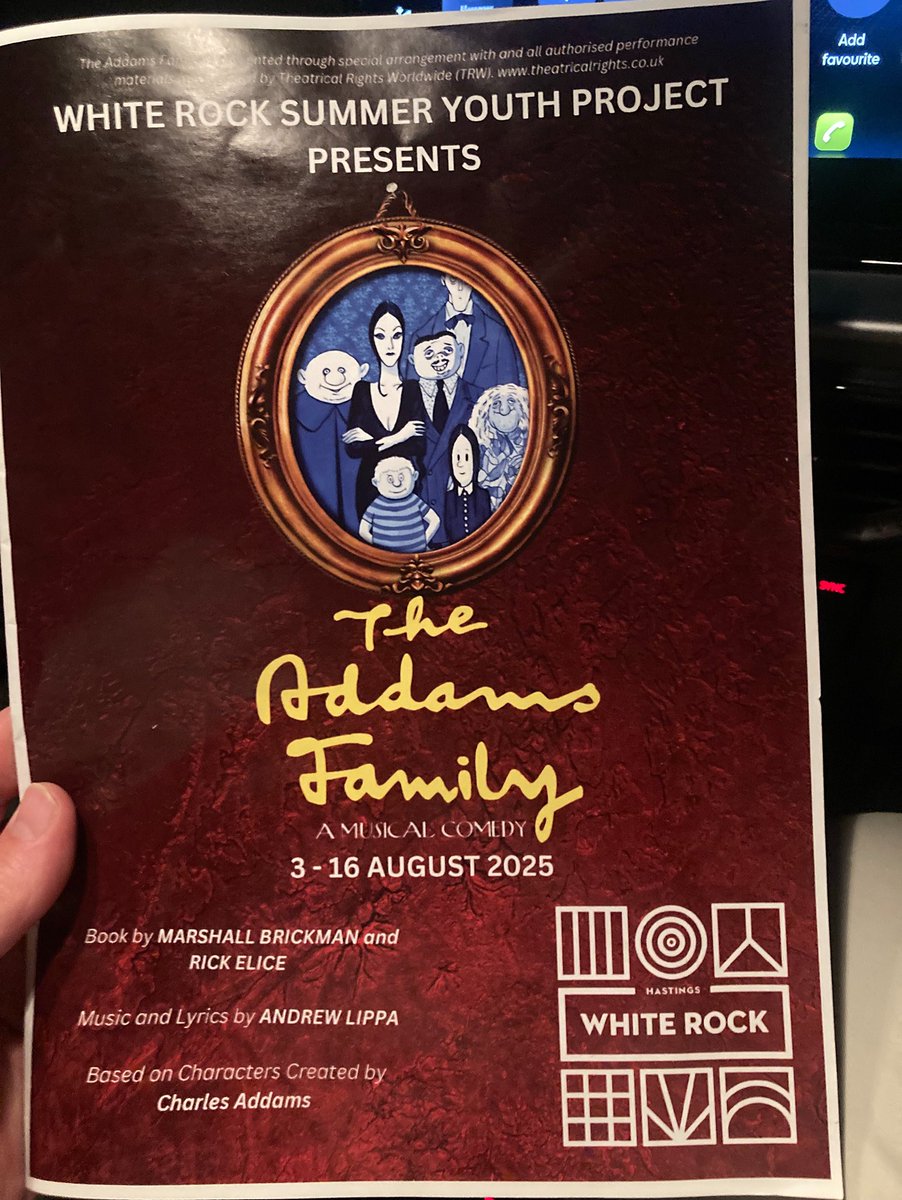 Last night, we had a most wonderful evening watching a fantastic performance of #TheAddamsFamily, by the #WhiteRock Summer #YouthProject. Congratulations to all of the young performers and to everyone involved in making this such a great musical to enjoy.   #Hastings.