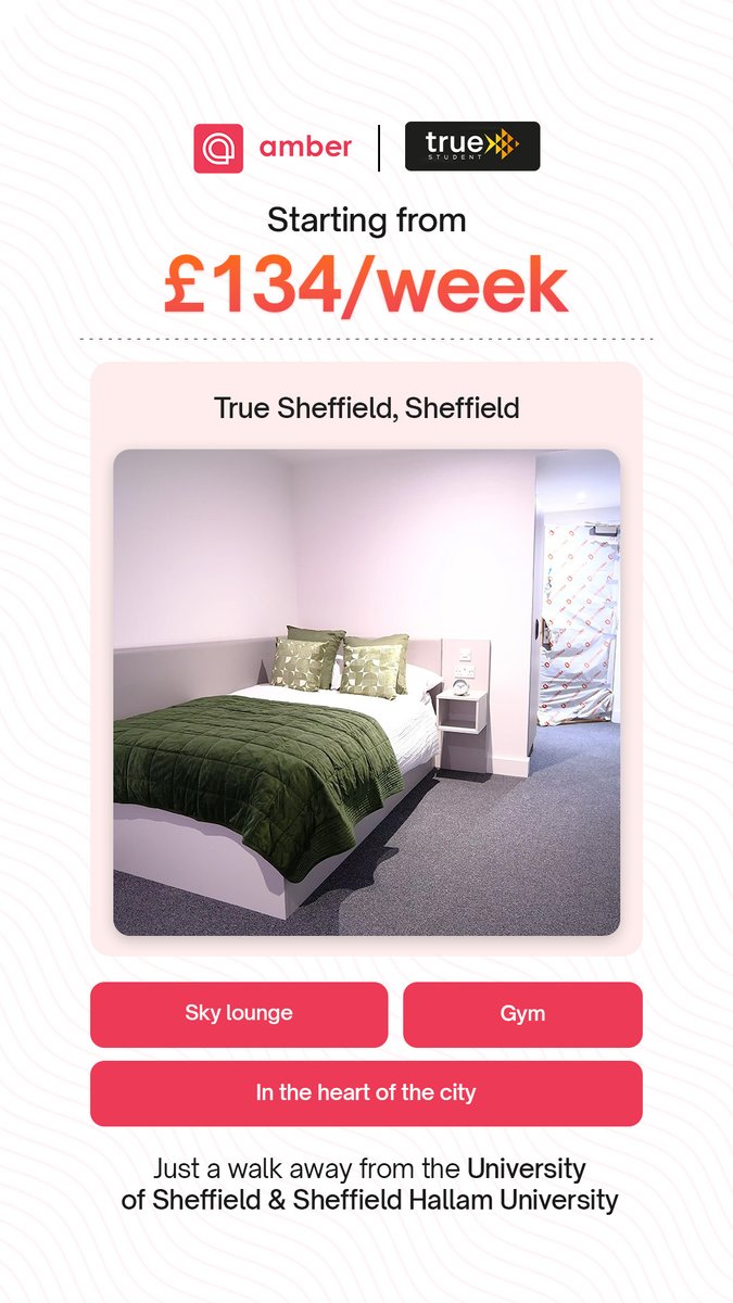 amberstudent_'s tweet photo. 🏡 Moving to Nottingham, Leicester, or Sheffield? Book your True Student stay now &amp; grab £800+ perks + cashback! 💰✨ #StudentHousing #TrueStudent #AmberStudent #StudyAbroad https://t.co/kdOi6dEdSU